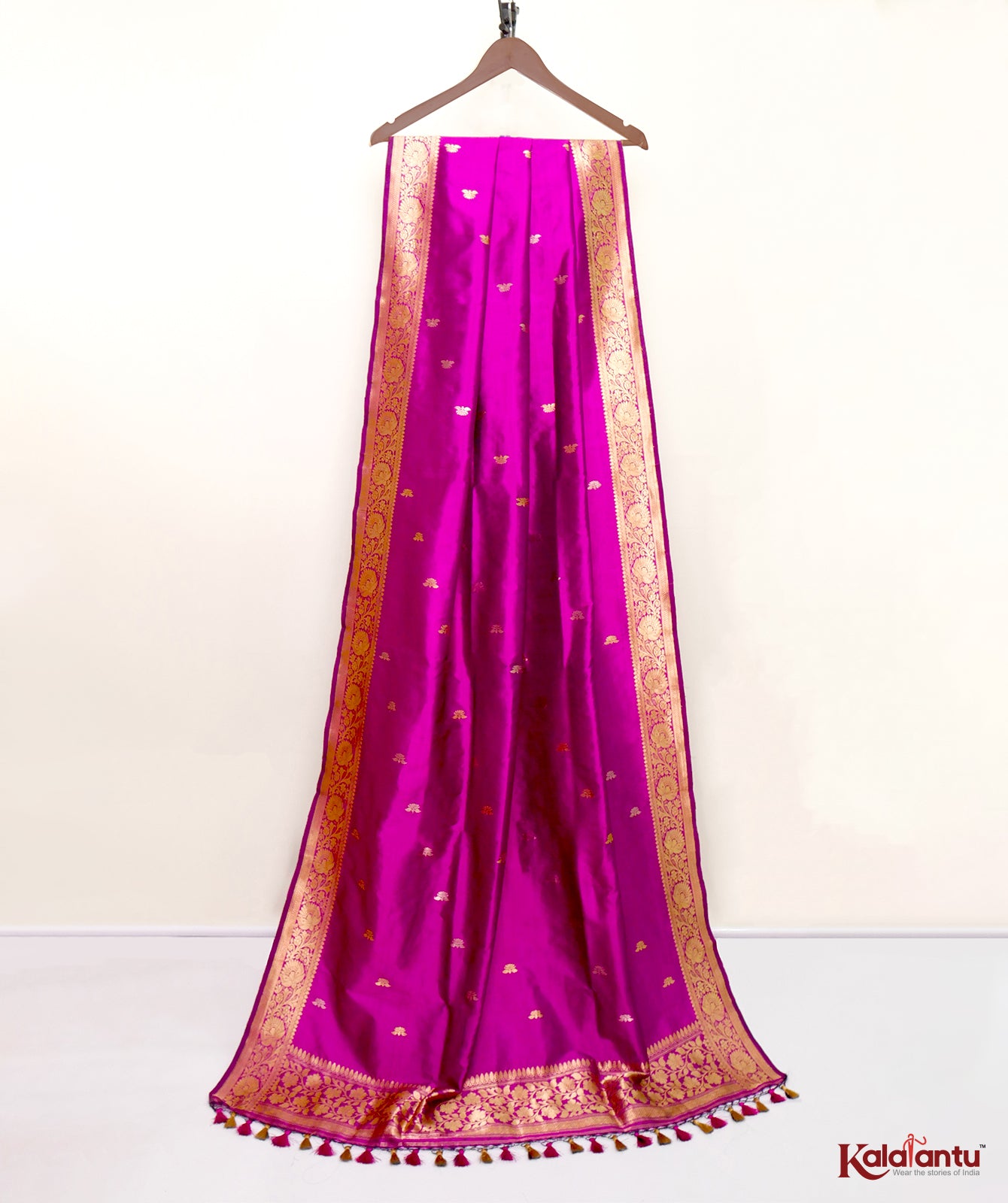 Purple Katan Silk Banarasi Dupatta With Zari butta pattern