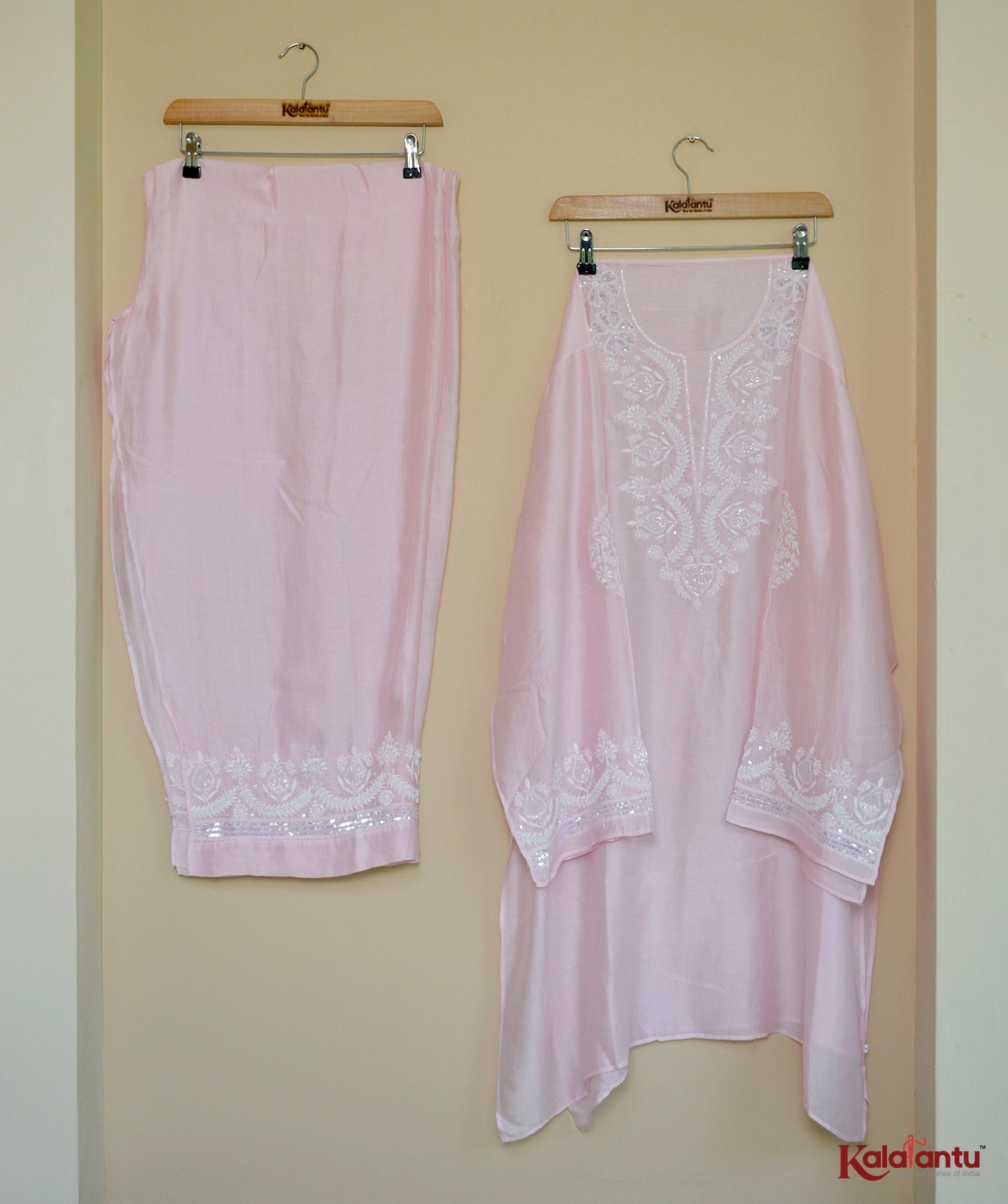 Soft Pink Soft Silk Semi Stitched Co-ord Set