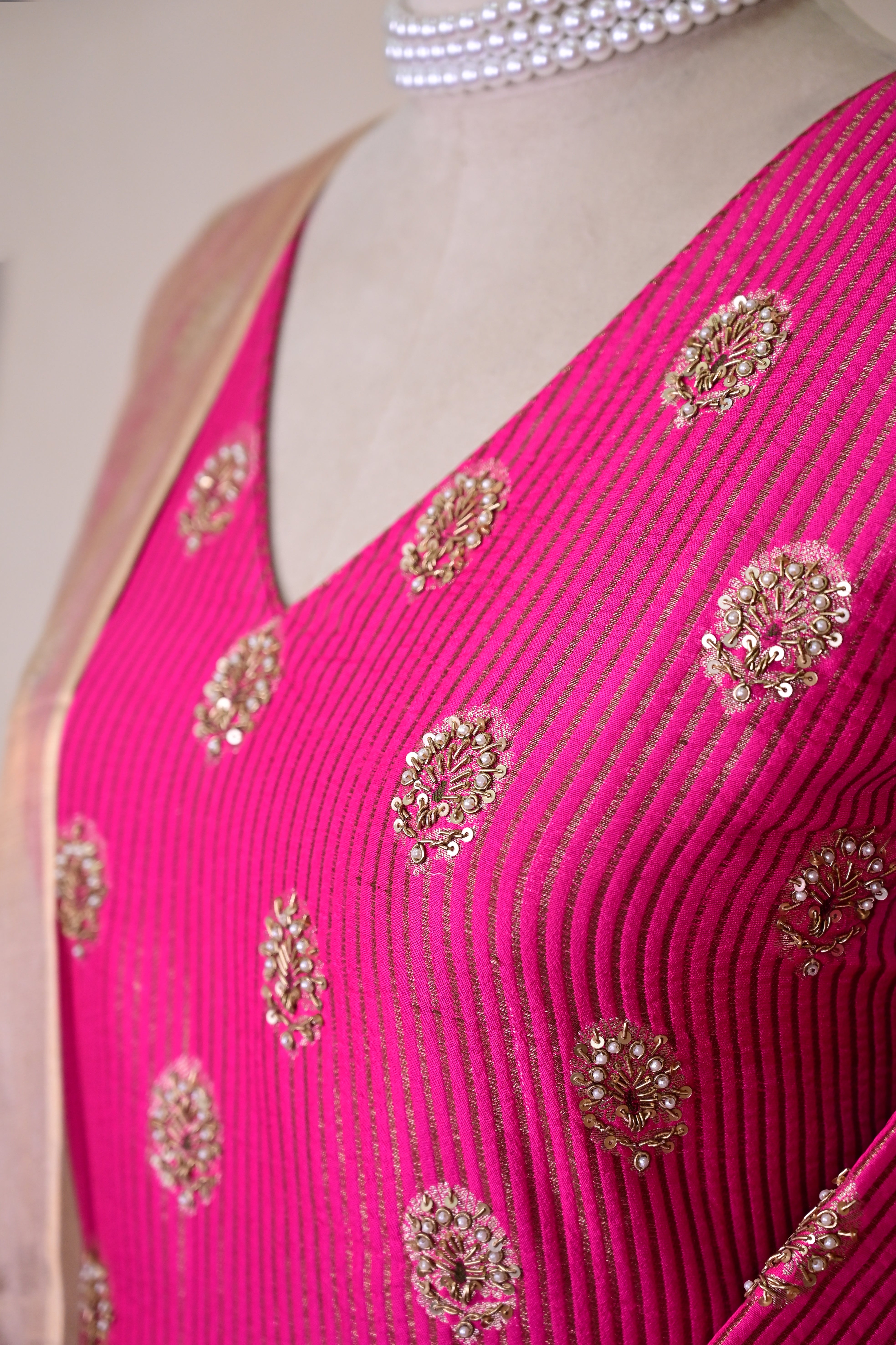 Rani Pink Silk Zardozi Suit
