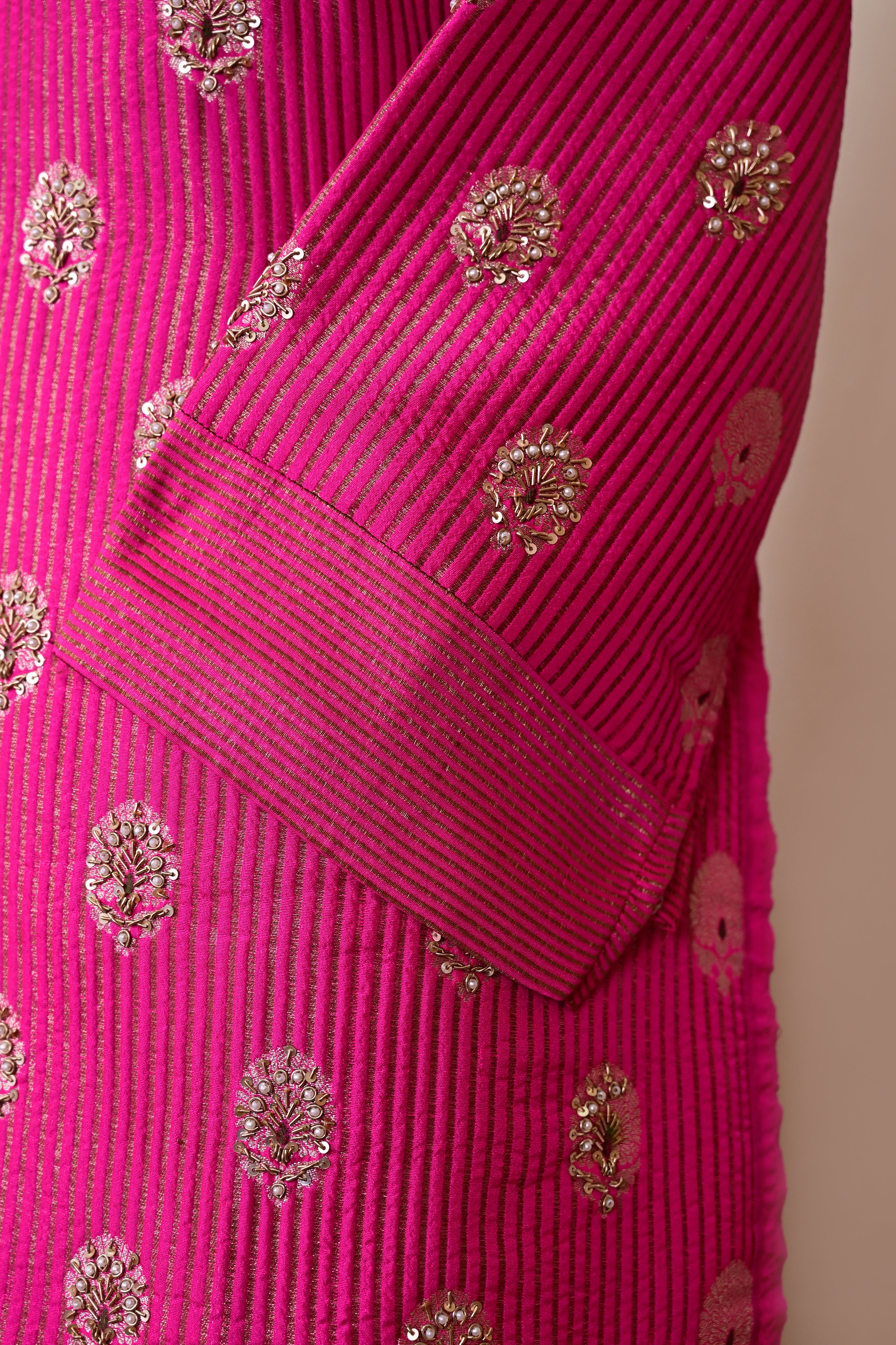 Rani Pink Silk Zardozi Suit