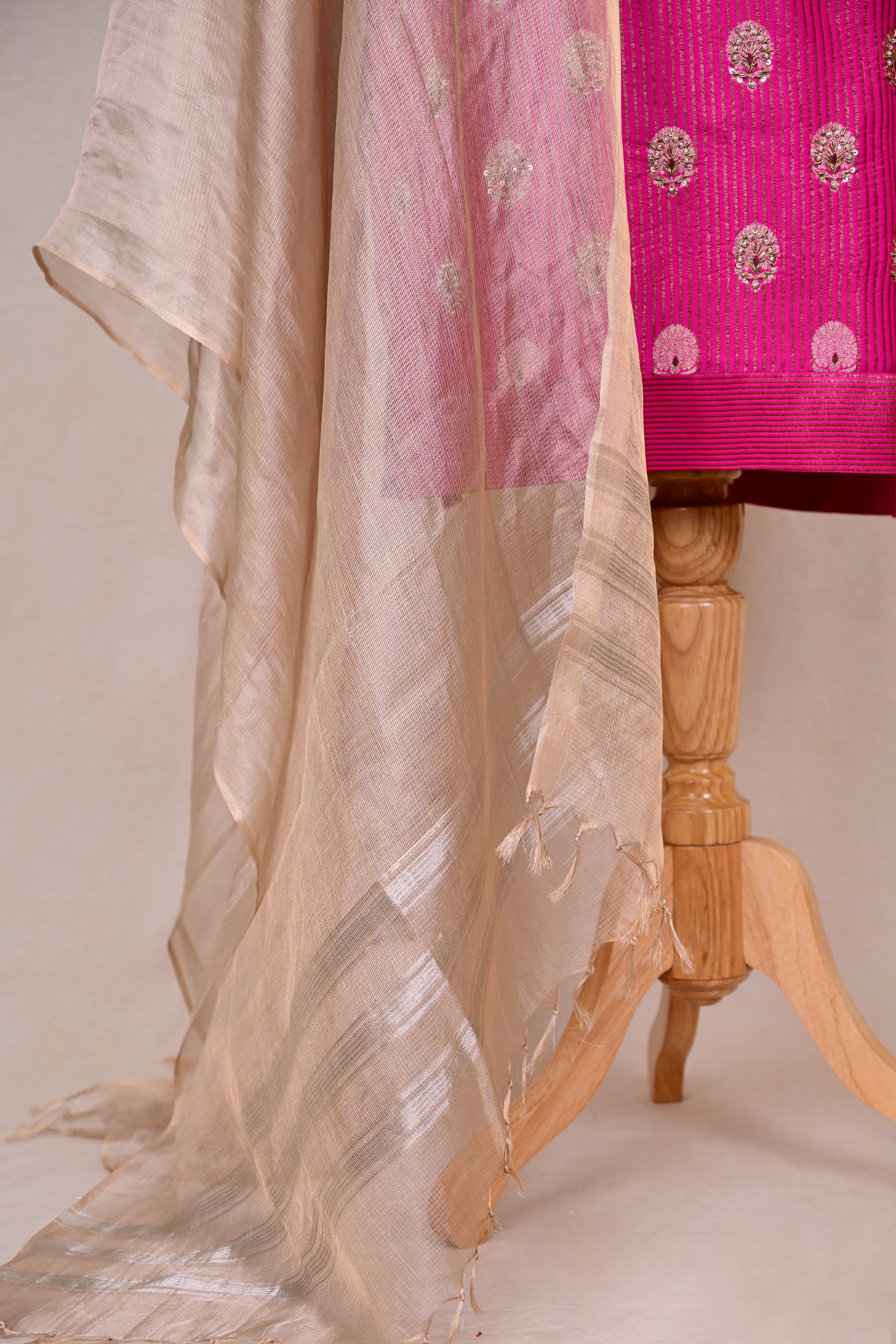Rani Pink Silk Zardozi Suit