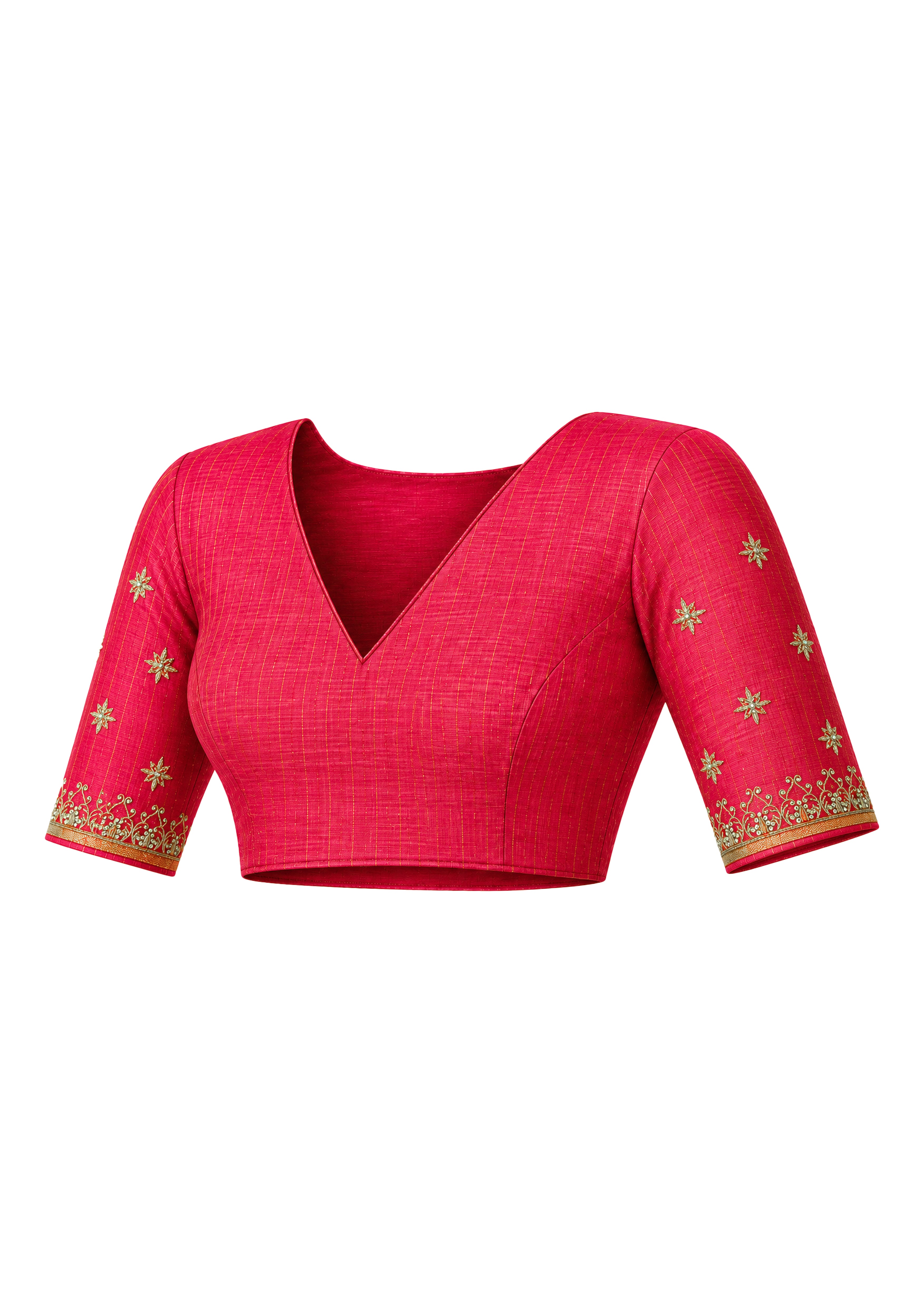 Ruby Maheshwari Silk Zardozi Saree