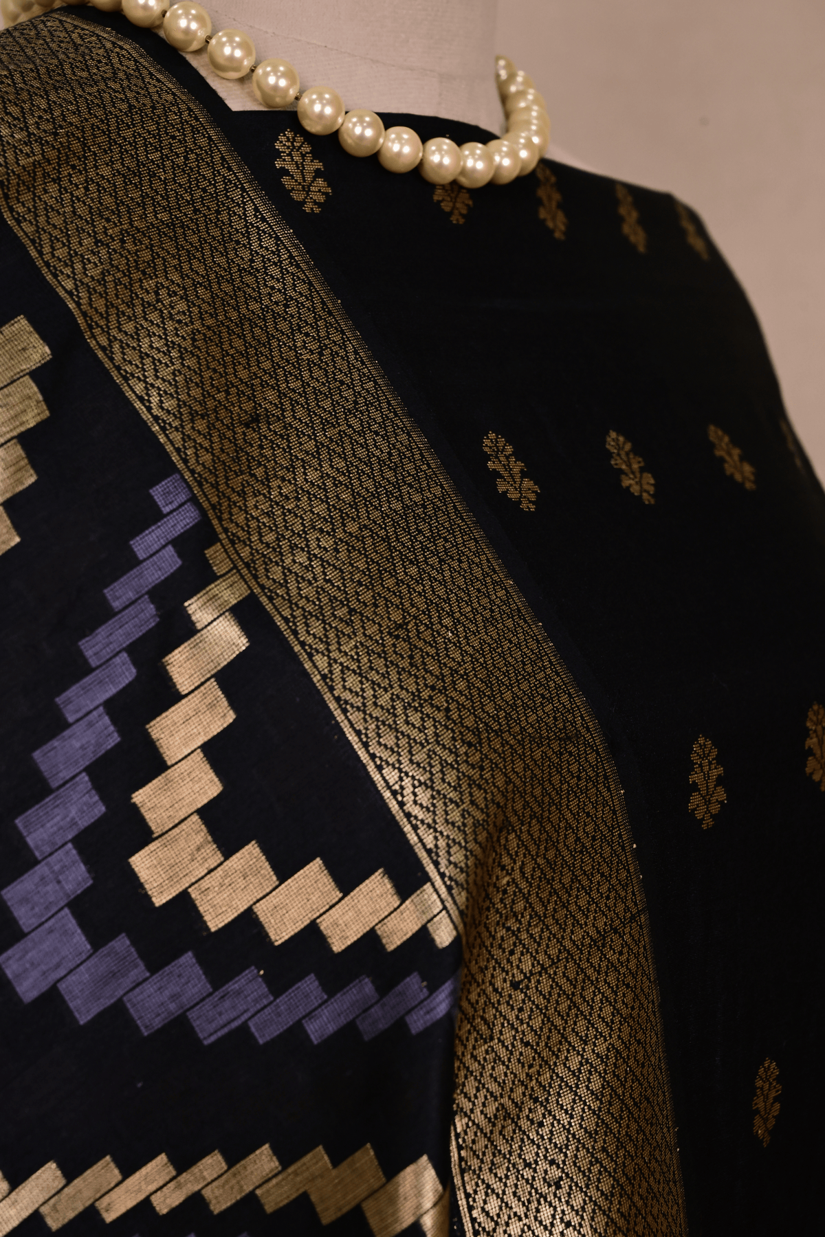Black Banarasi Dupion Silk Suit