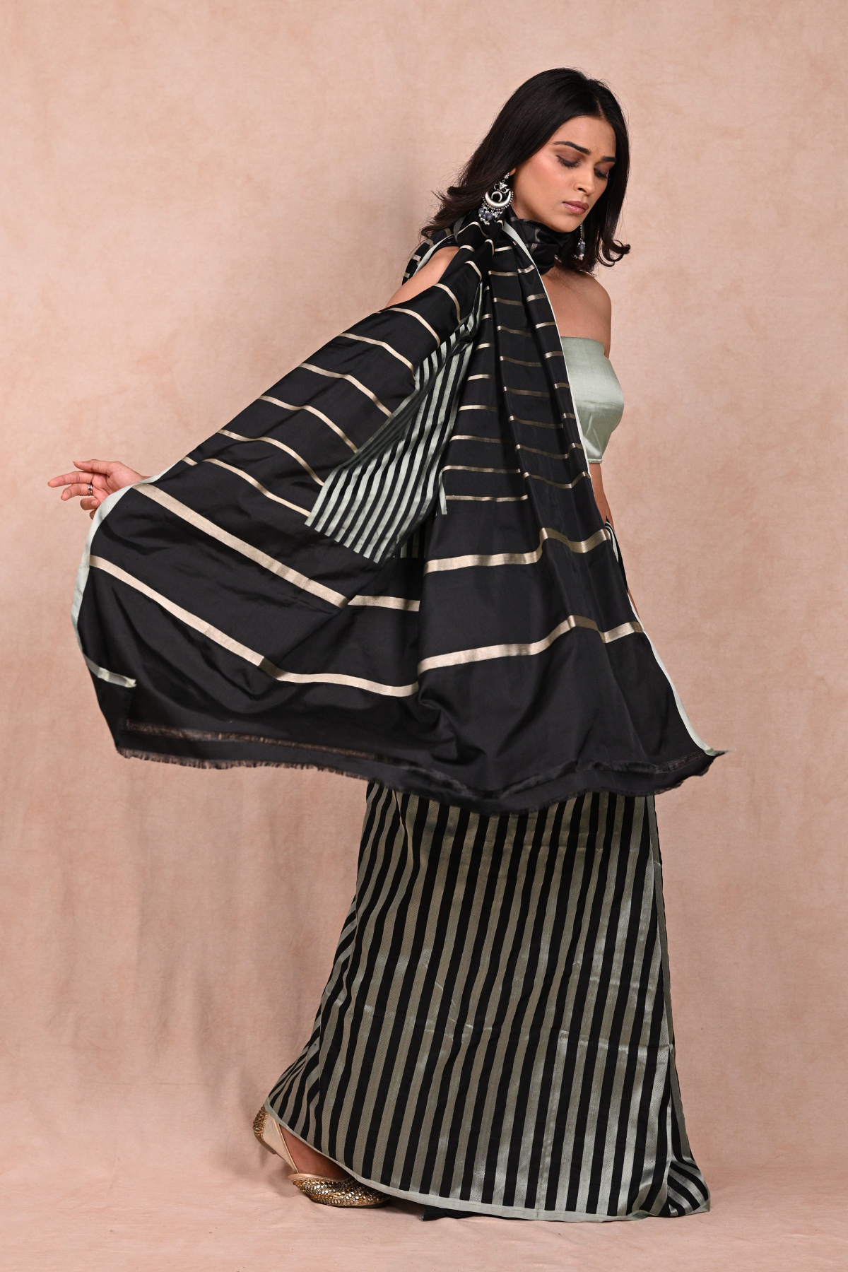 Mushru Satin Banarasi Saree with Twill Weave