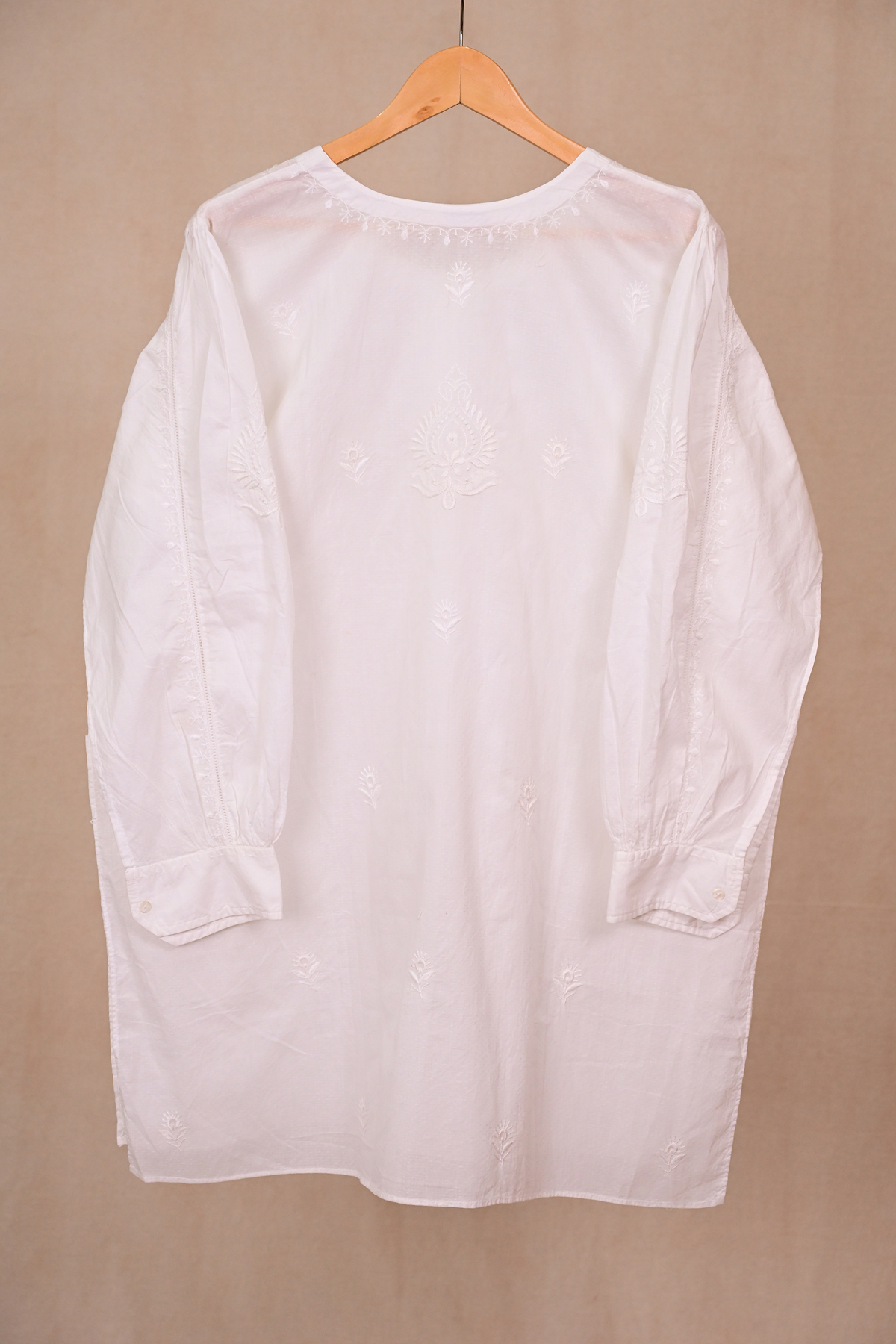 White Dobby Cotton Chikankari Co-ord Set