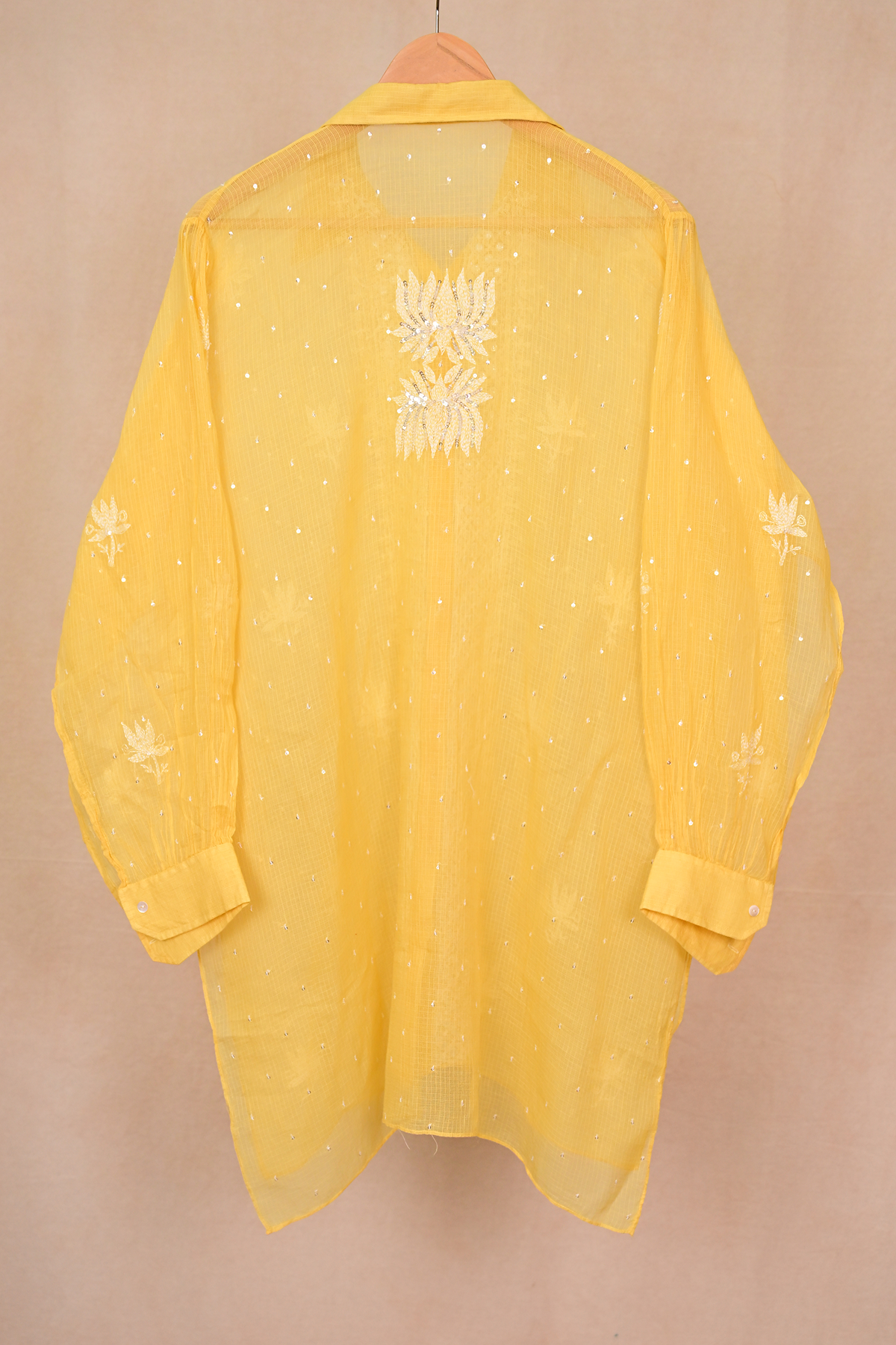 Yellow Kota Cotton Chikankari Co-ord Set