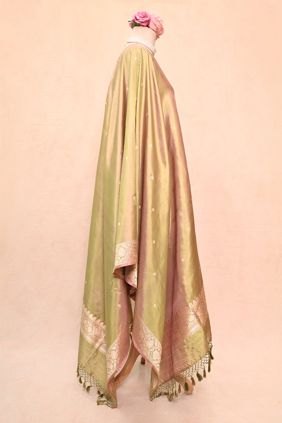 Pista Green Katan Silk Banarasi Suit