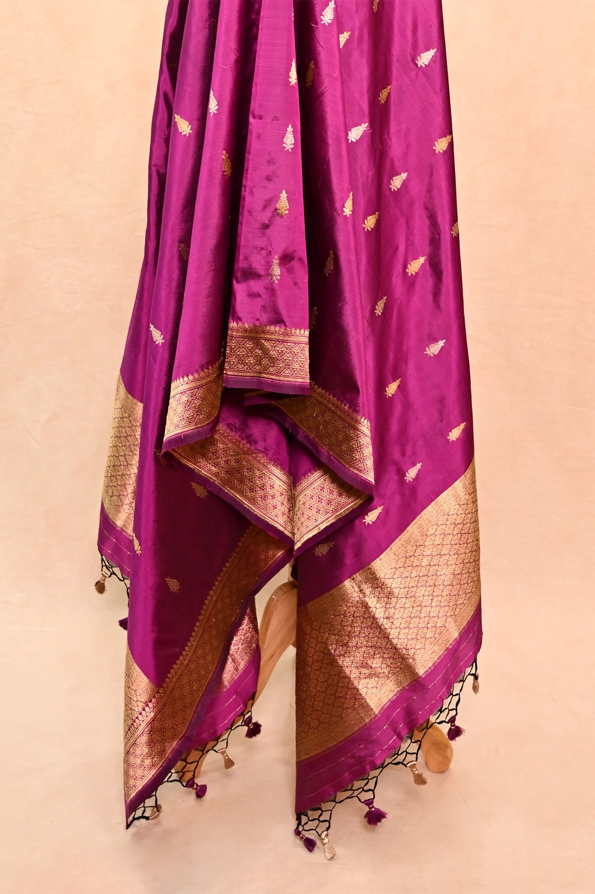Purple Katan Silk Banarasi Dupatta