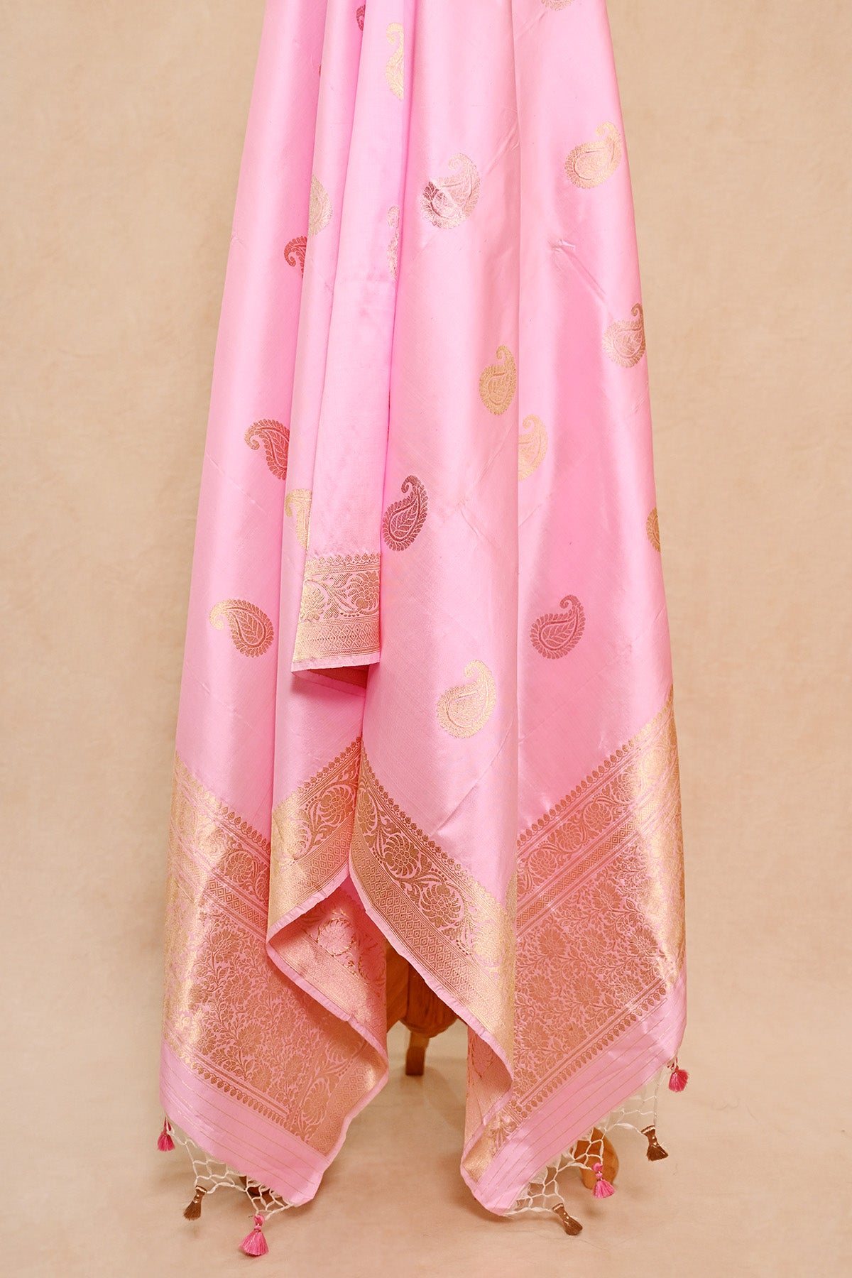 Blush Pink Katan Silk Banarasi Dupatta