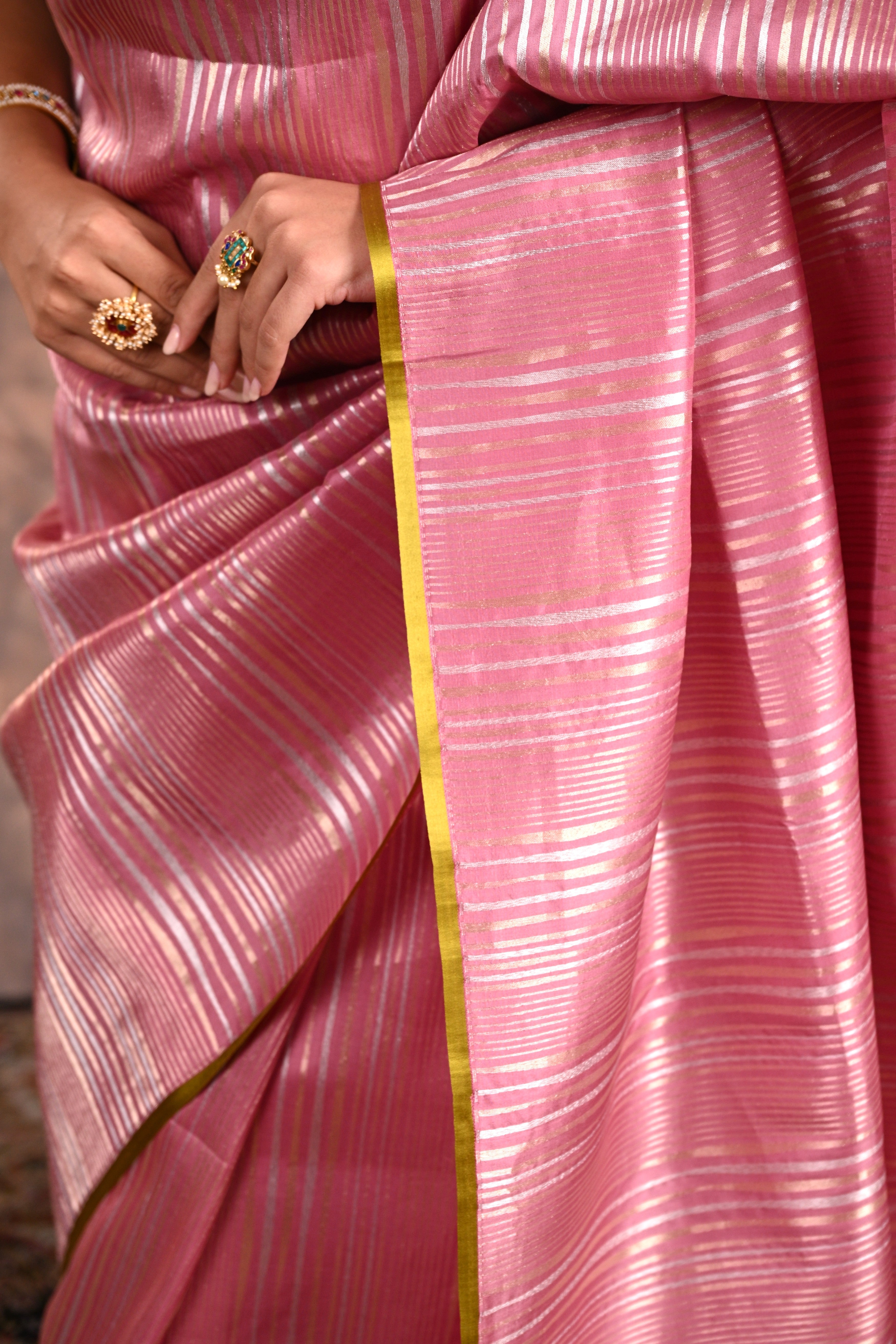 Lavender Pink Katan Silk Banarasi Saree