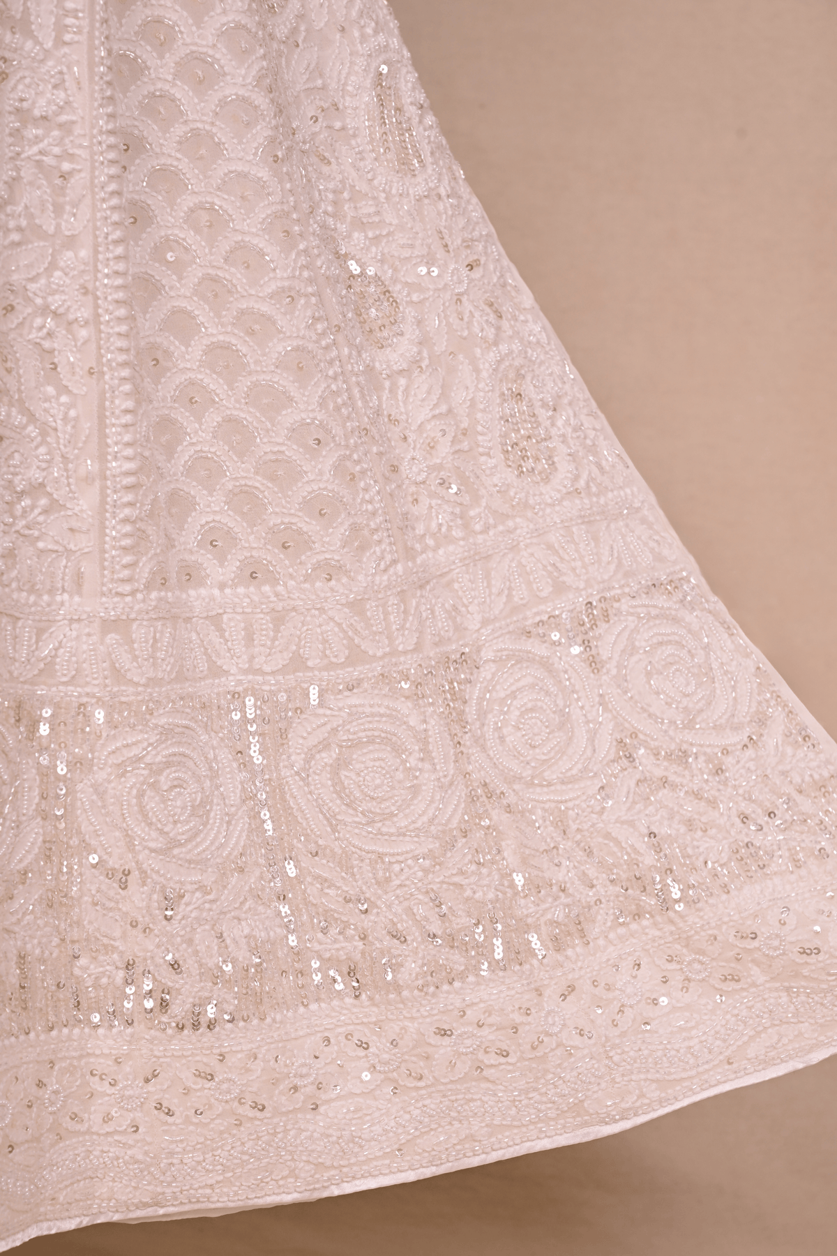 White Georgette Chikankari Anarkali