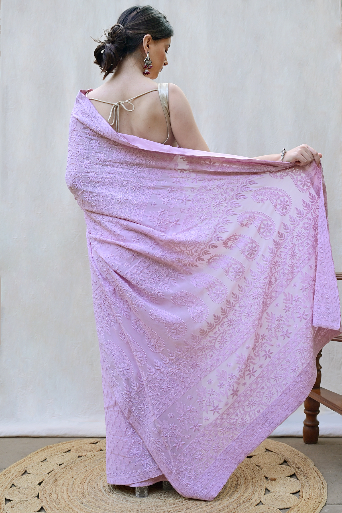 Light Purple Viscose Georgette Saree