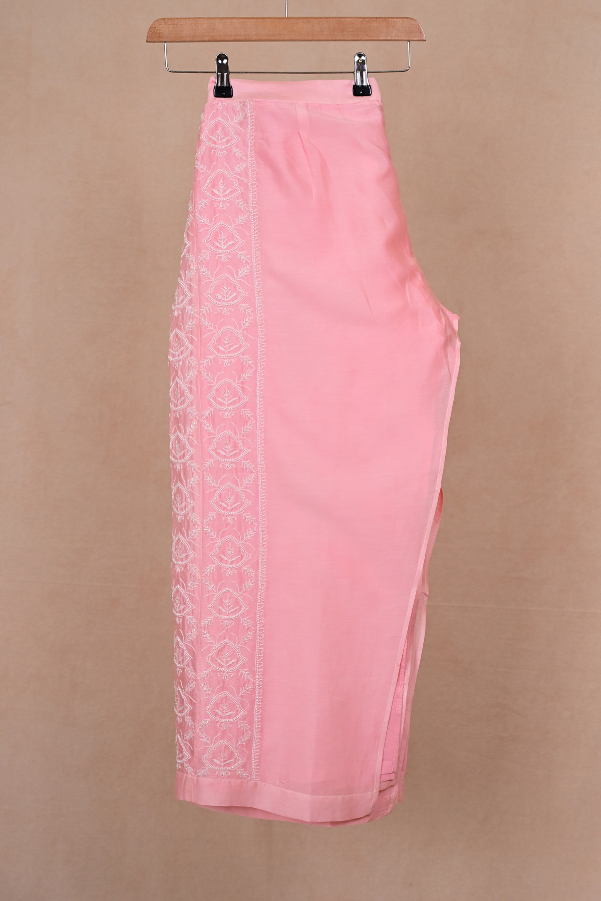 Pink Soft Silk Chikankari Co-ord Set