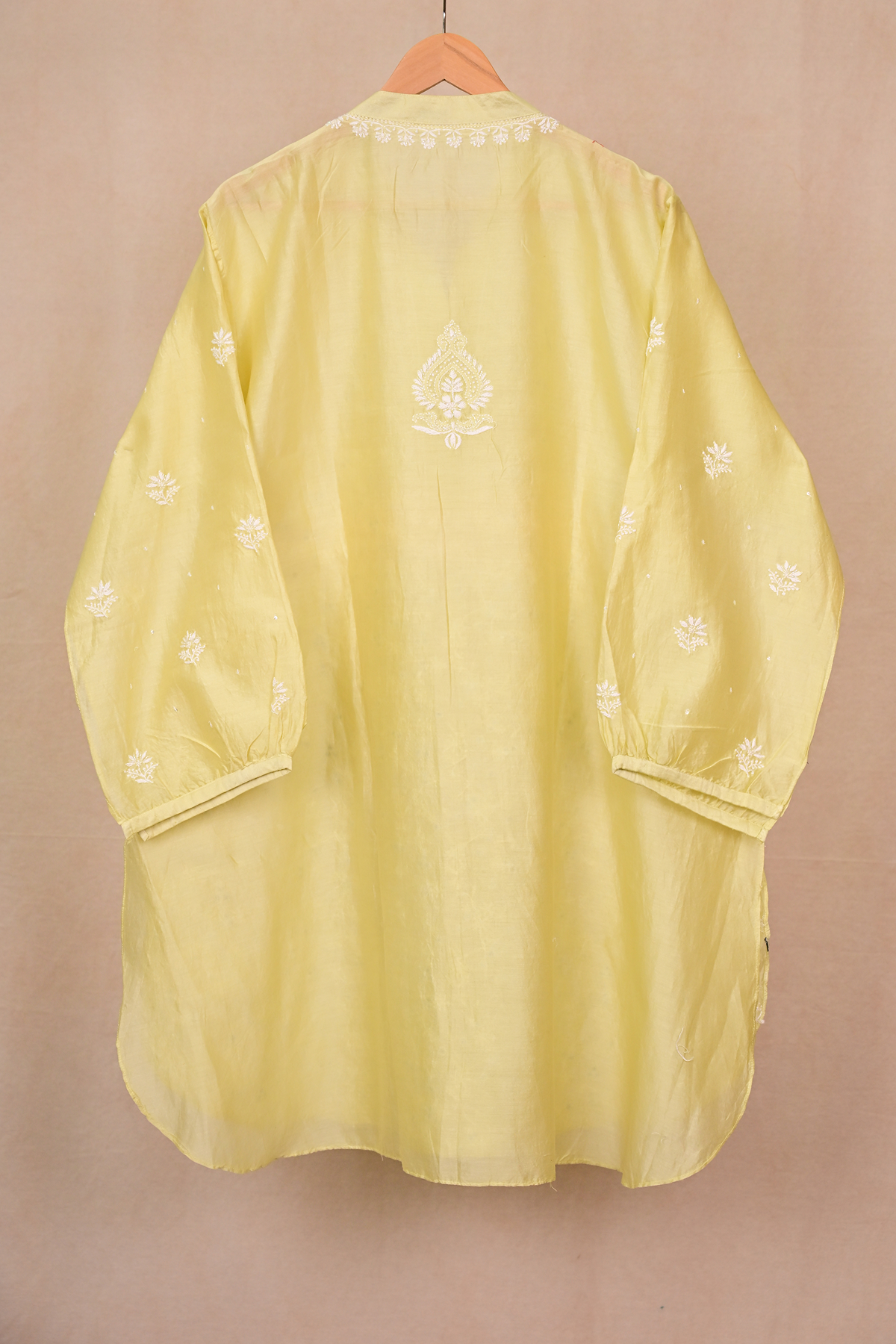 Light Lime Green Chanderi Chikankari Co-ord Set