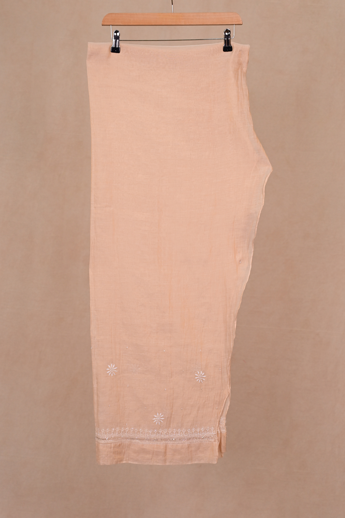 Beige Tissue Chanderi Chikankari Co-ord Set