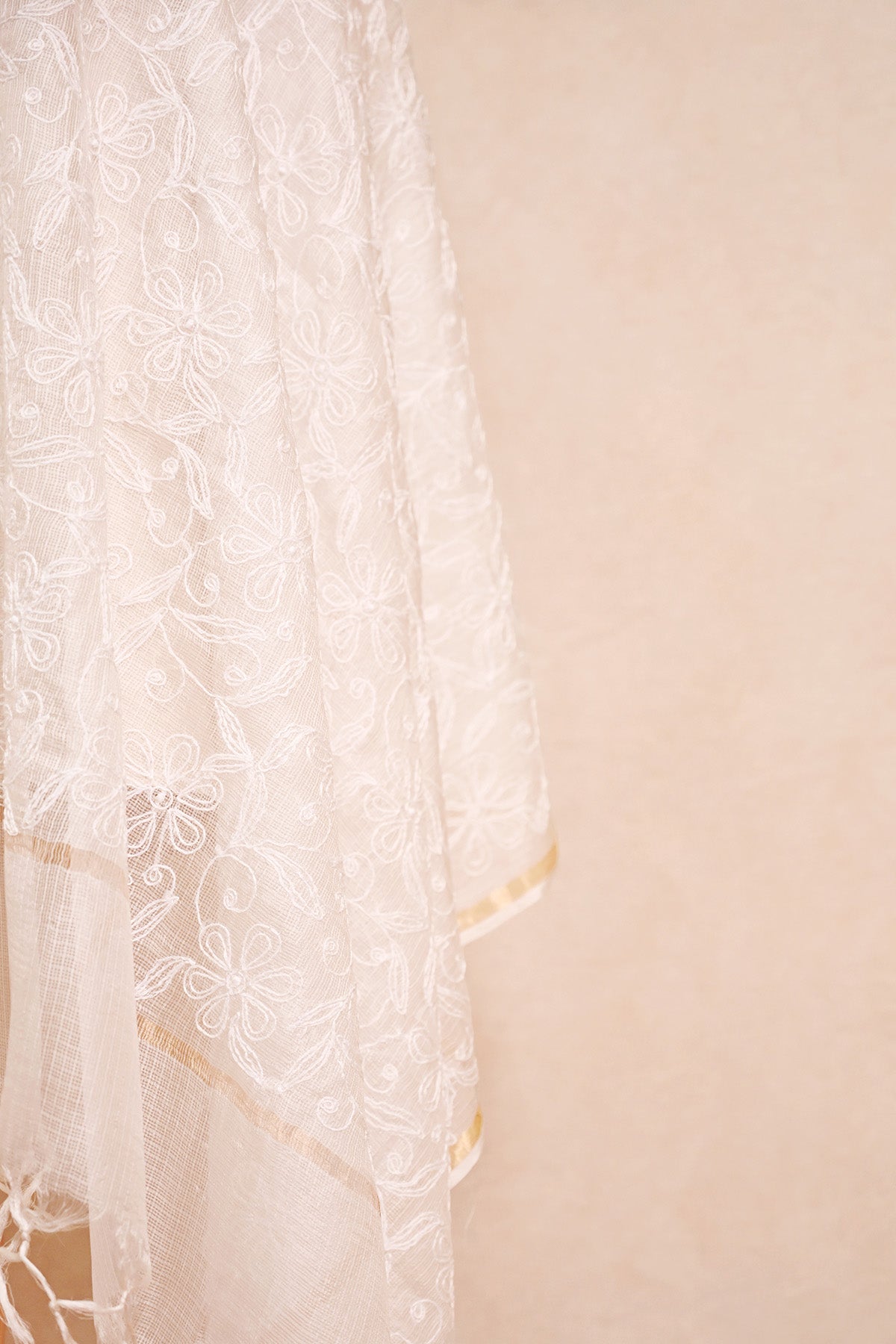 Off White Kota Silk Dupatta