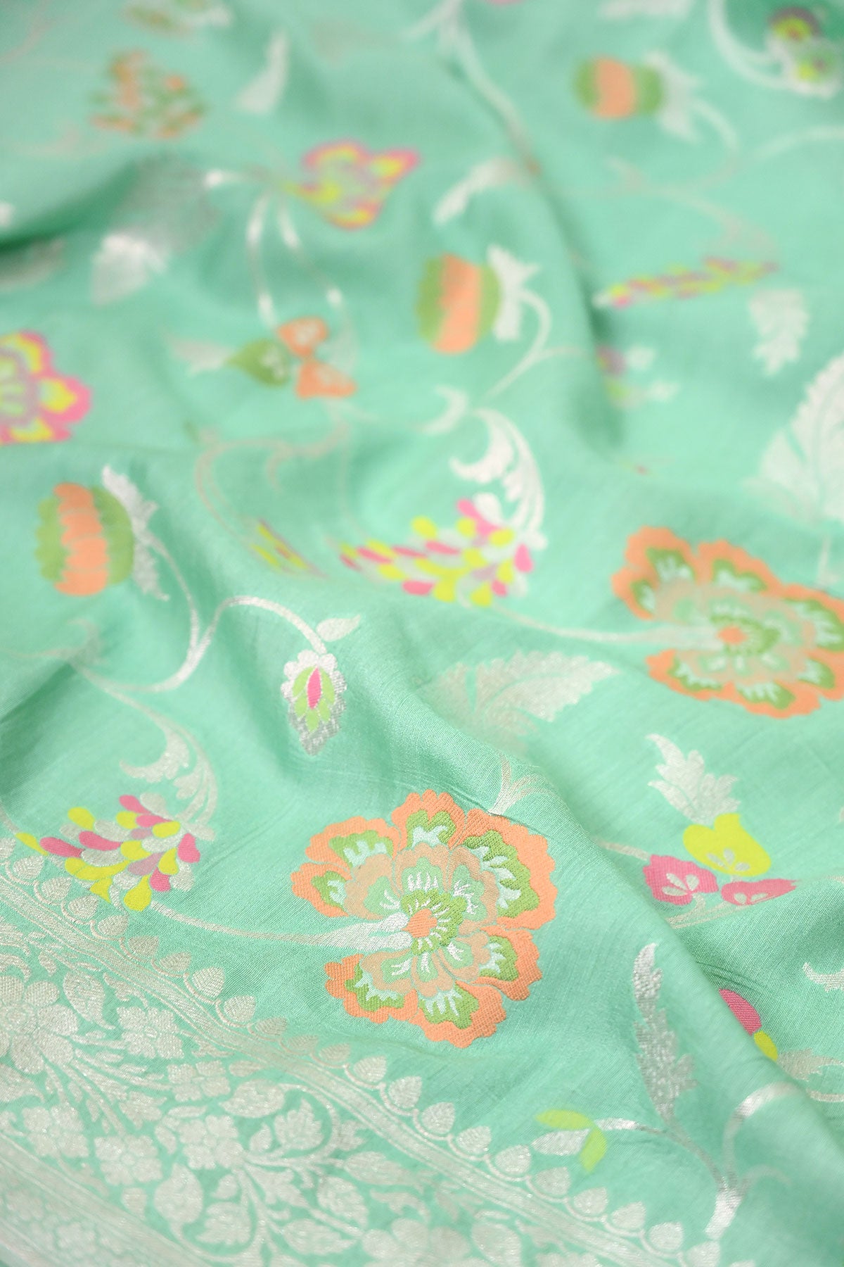 Sea Green Banarasi Moonga Tussar Suit