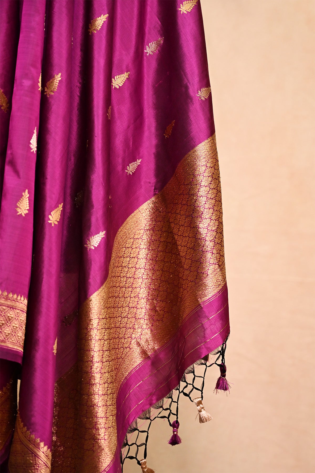Purple Katan Silk Banarasi Dupatta