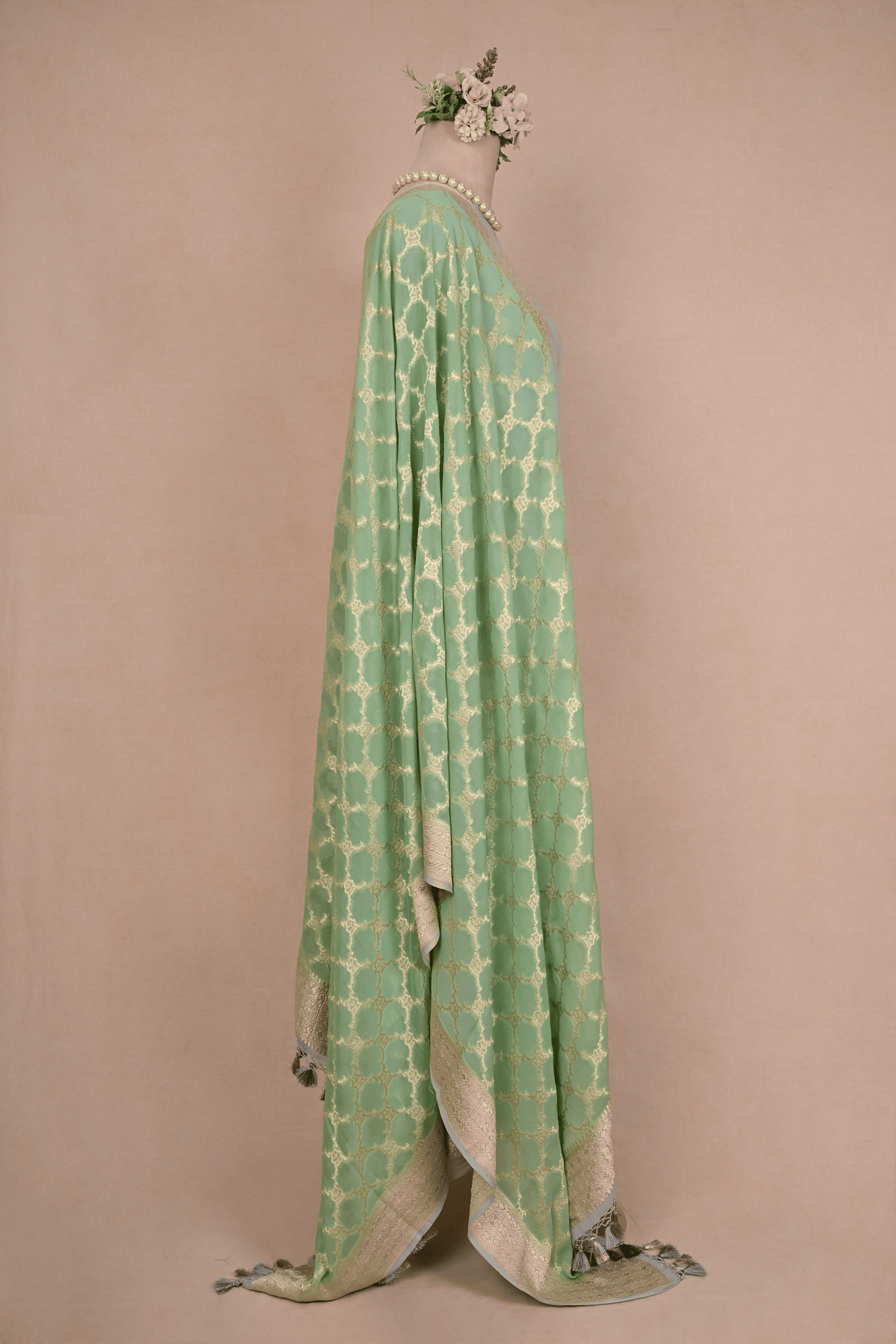 Sea Blue Banarasi Khaddi Georgette Suit