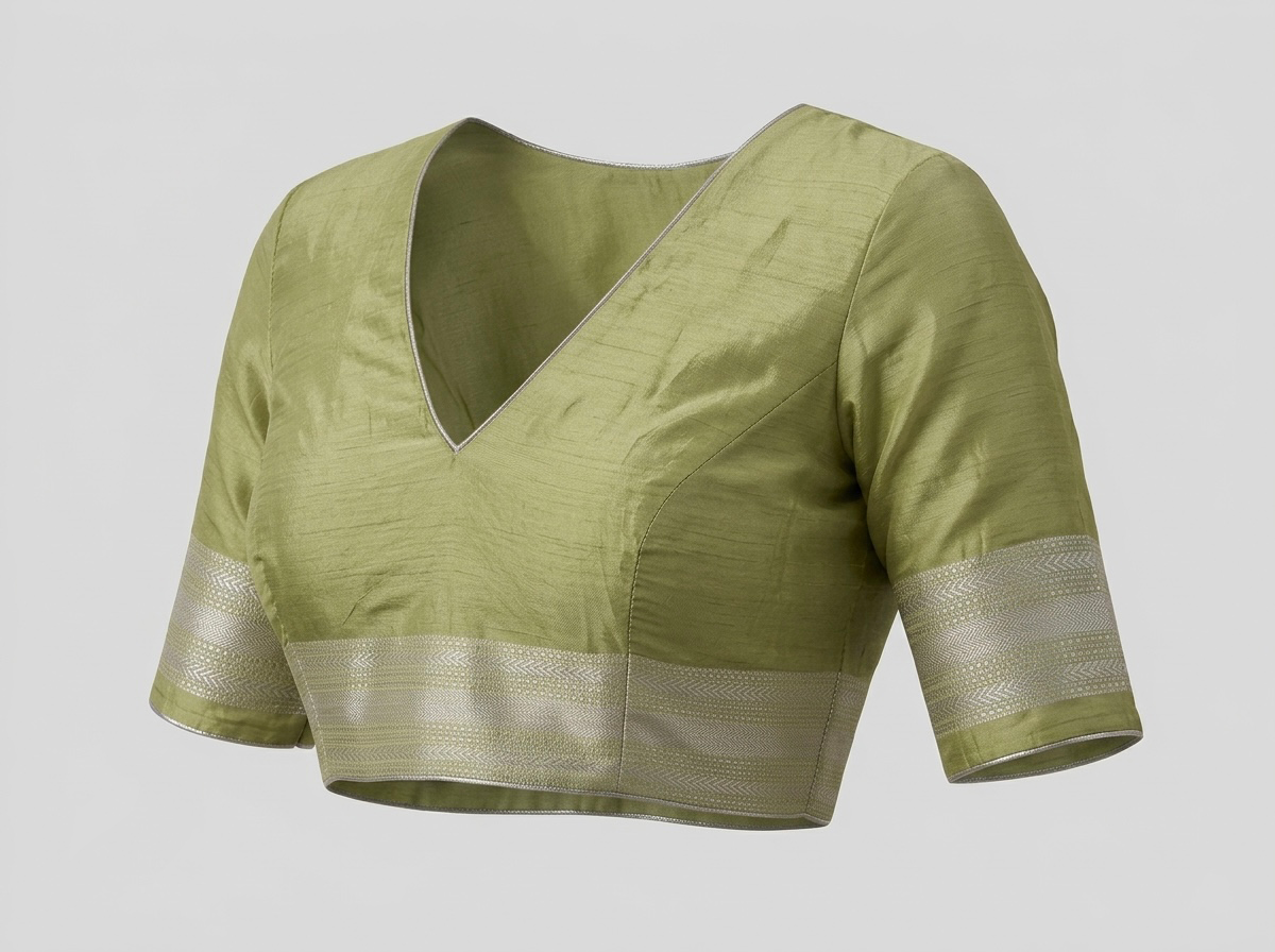 Pear Green Katan Silk Banarasi Saree