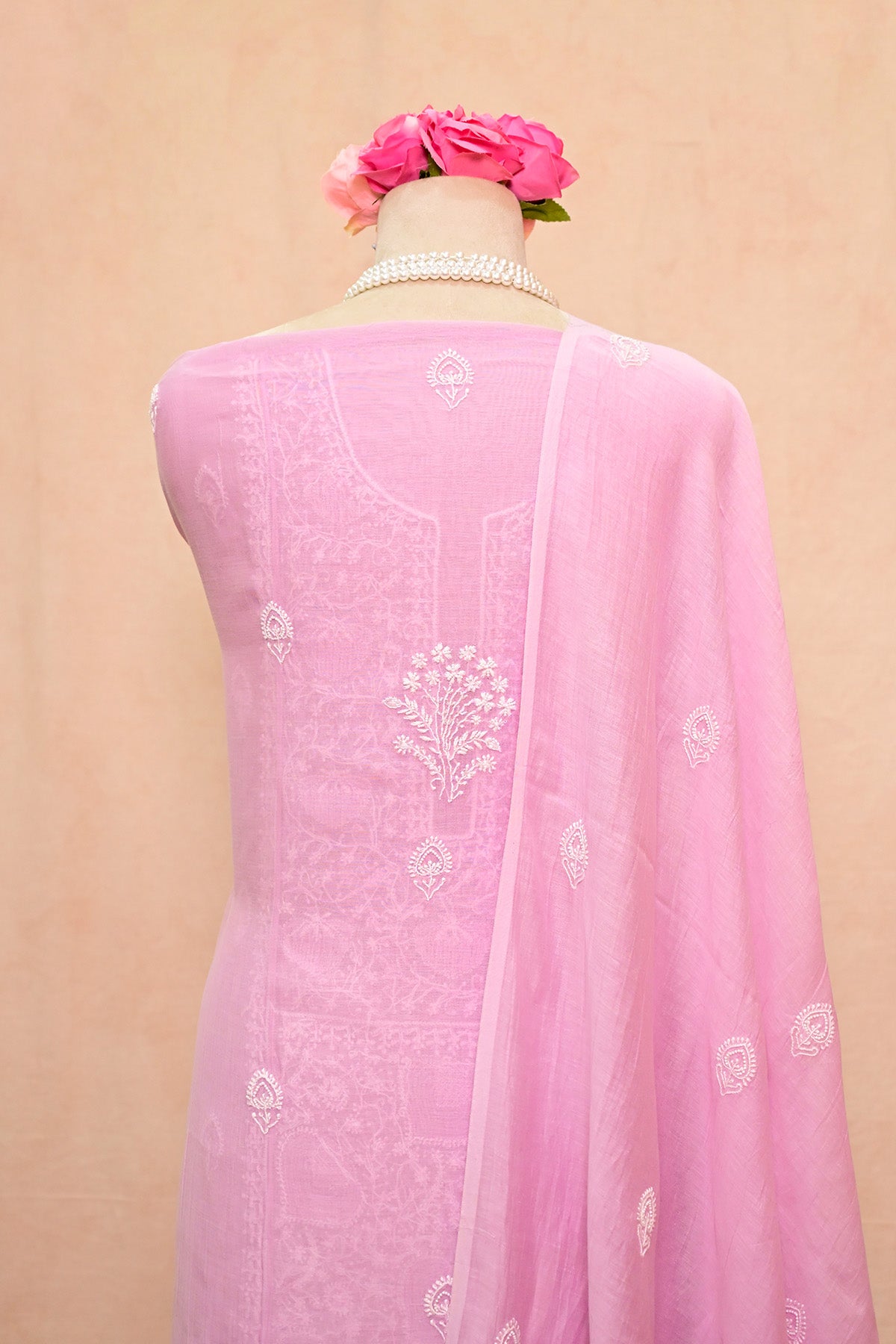 Light Lavender Chanderi Chikankari Suit