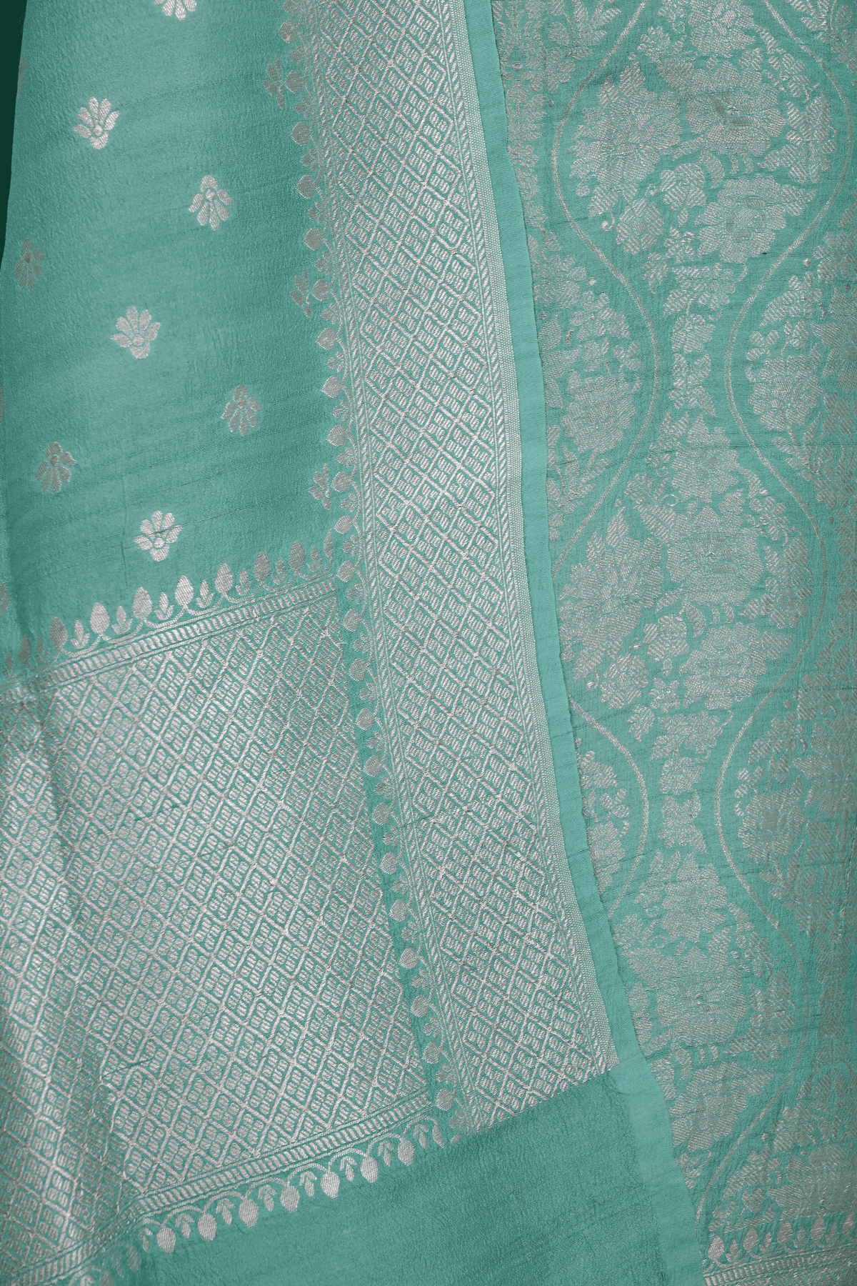 Aquamarine Banarasi Moonga Tussar Suit