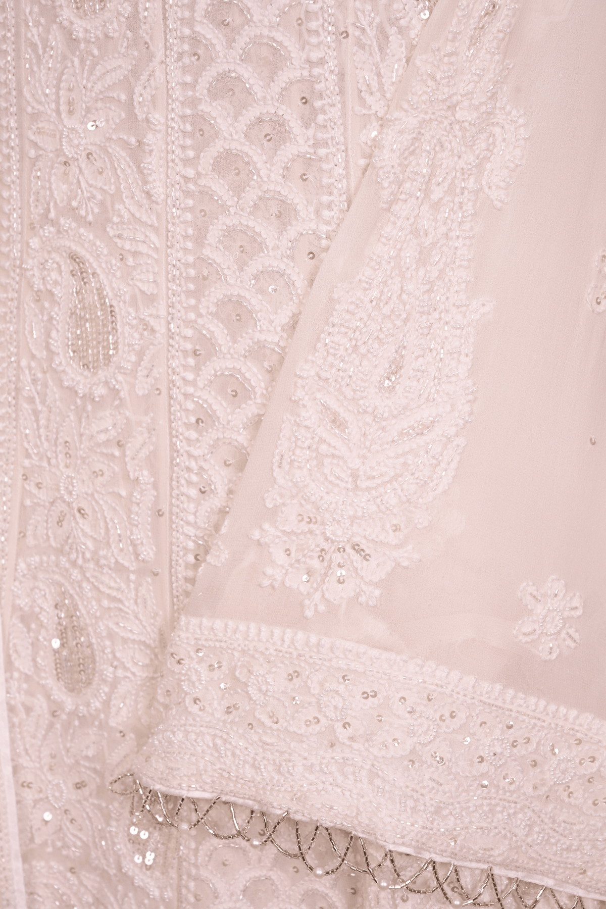 White Georgette Chikankari Anarkali