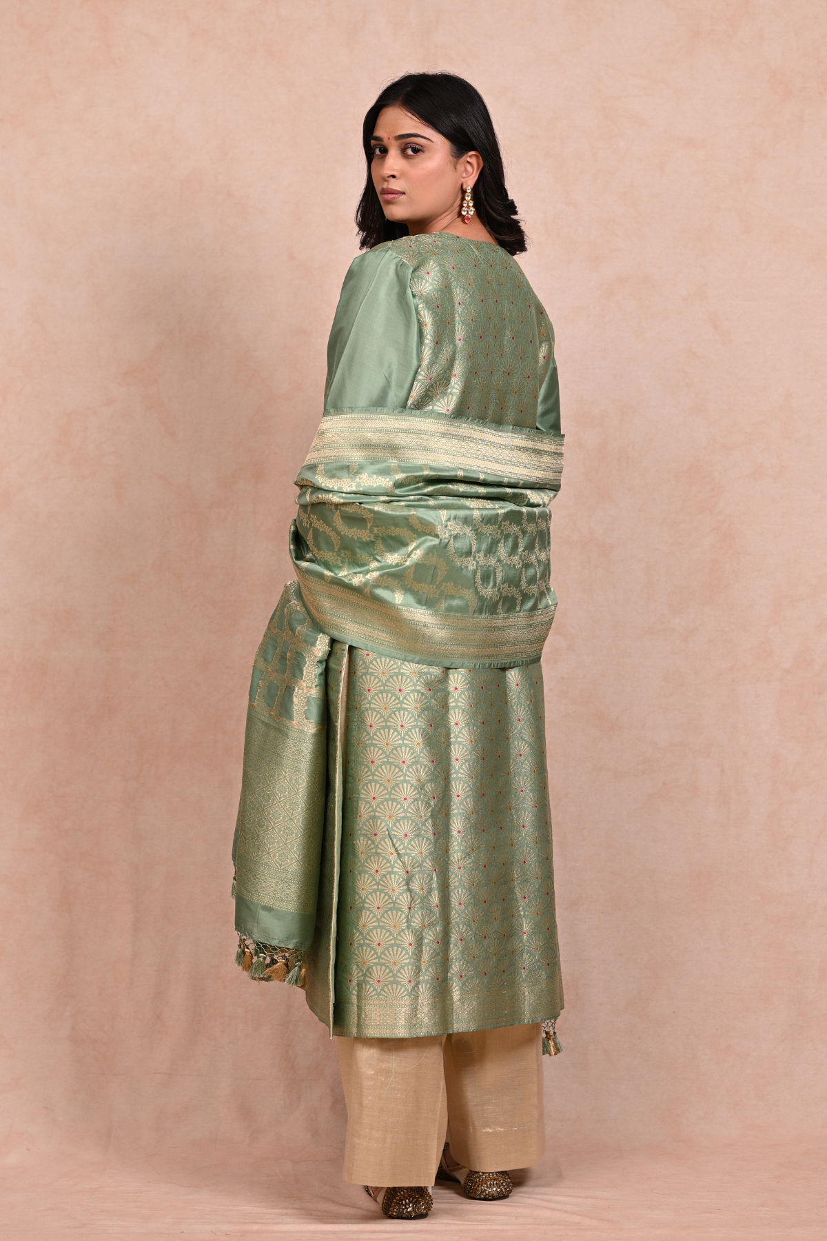 Sea Green Banarasi Brocade Suit