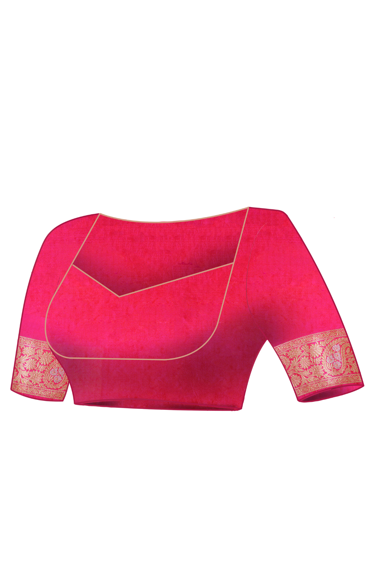Hot Pink Katan Silk Rupa Sona Banarasi saree