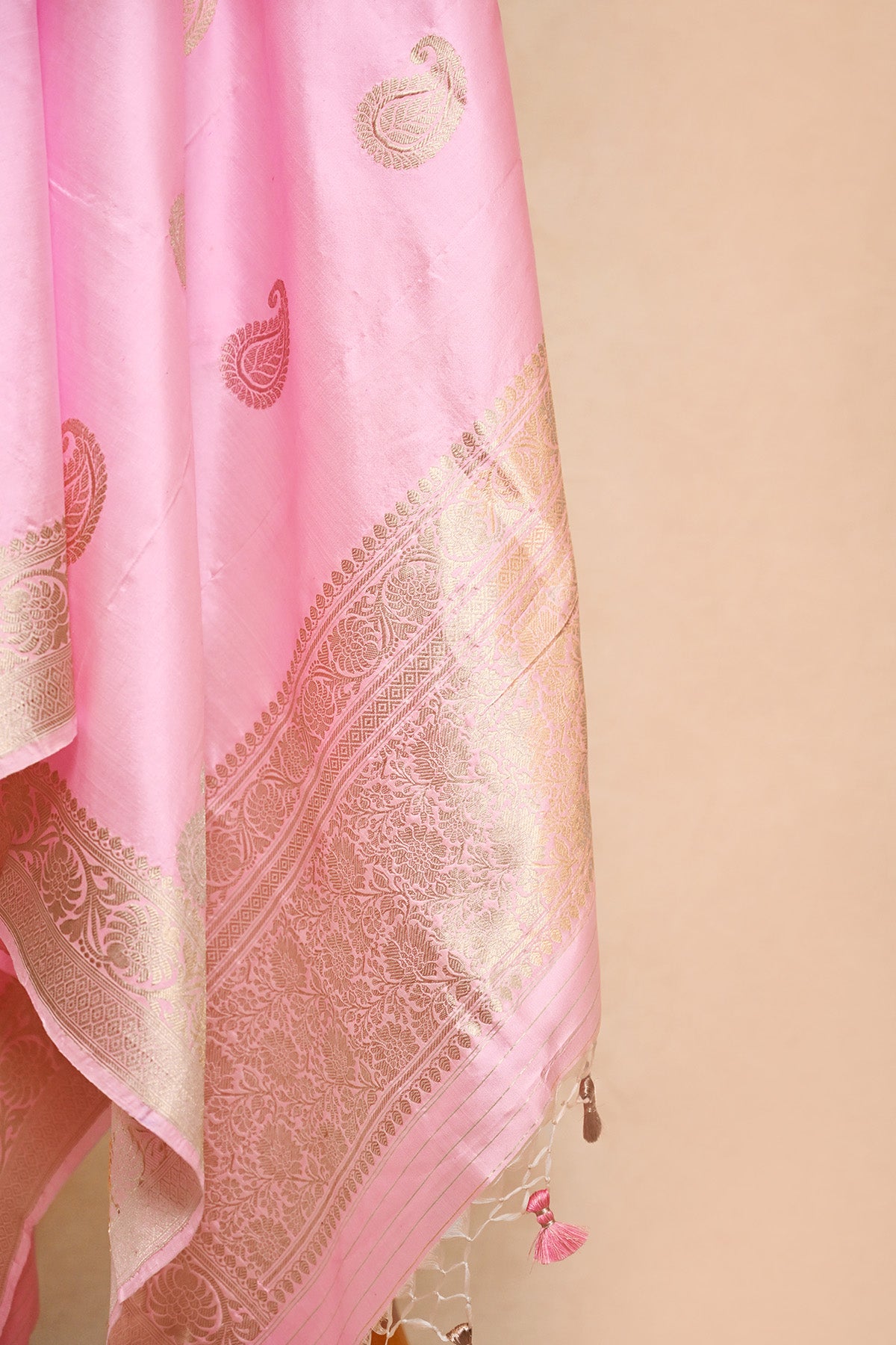 Blush Pink Katan Silk Banarasi Dupatta