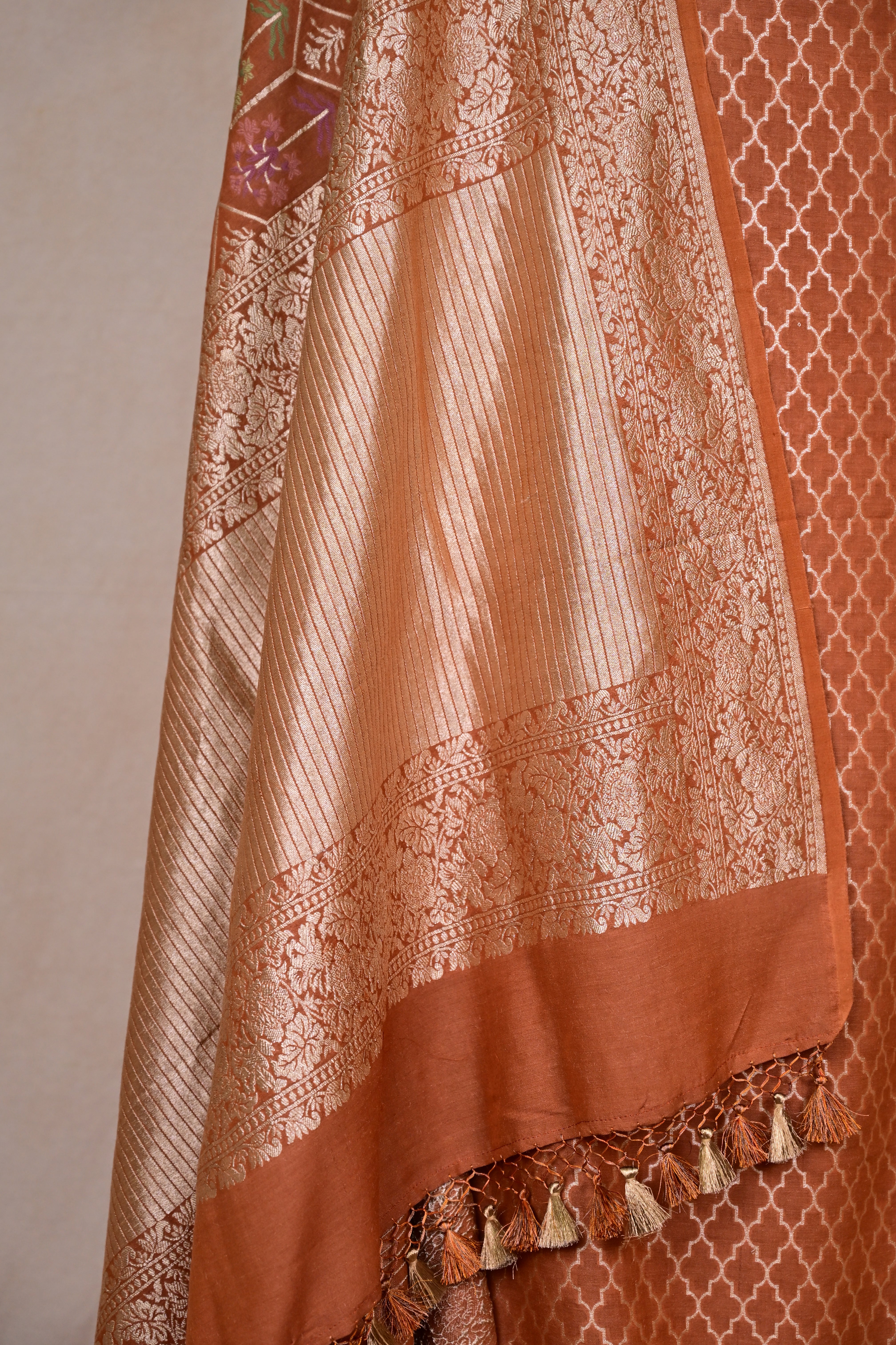 Camel Brown Banarasi Moonga Suit