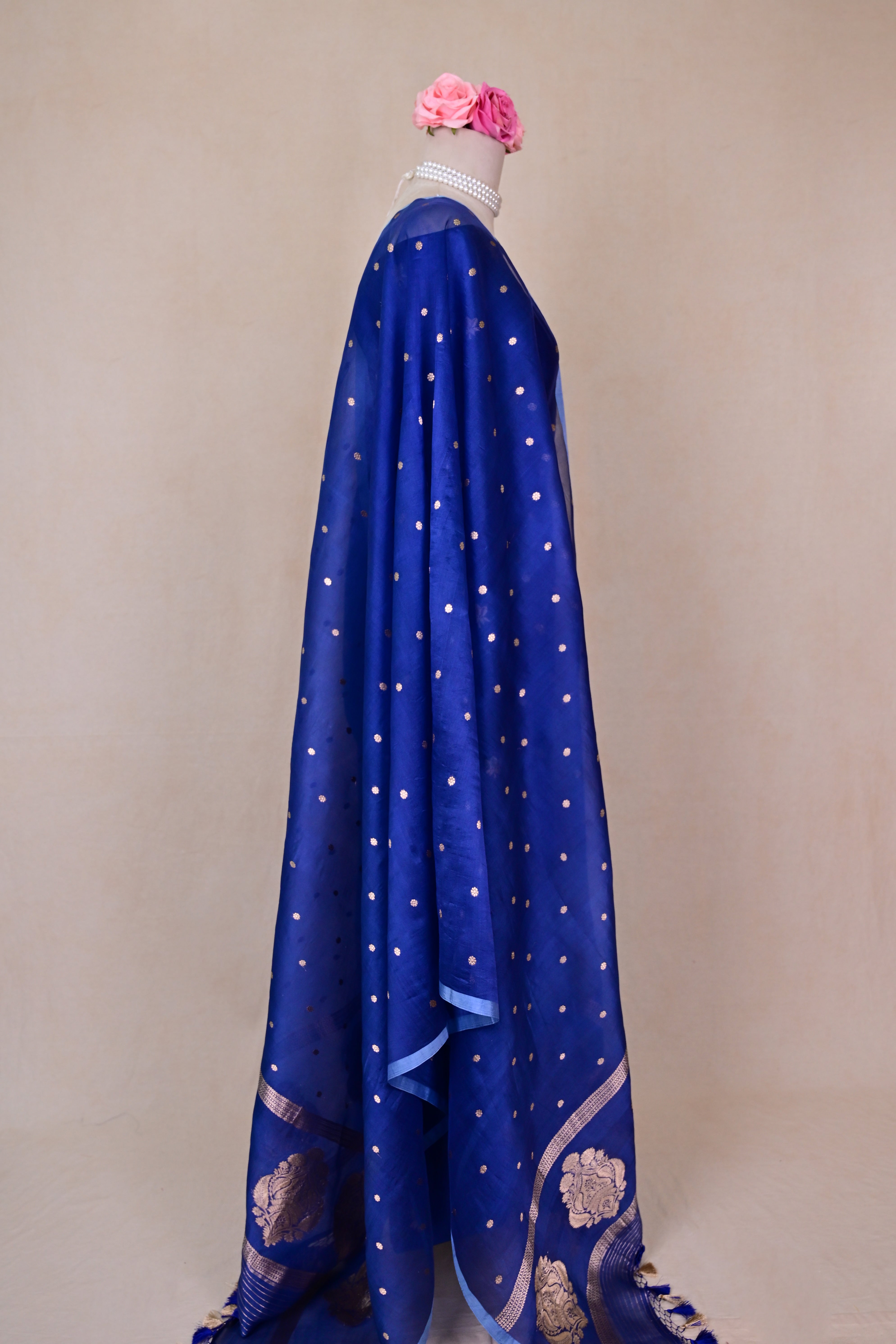 Royal Blue Chanderi Silk Banarasi Suit