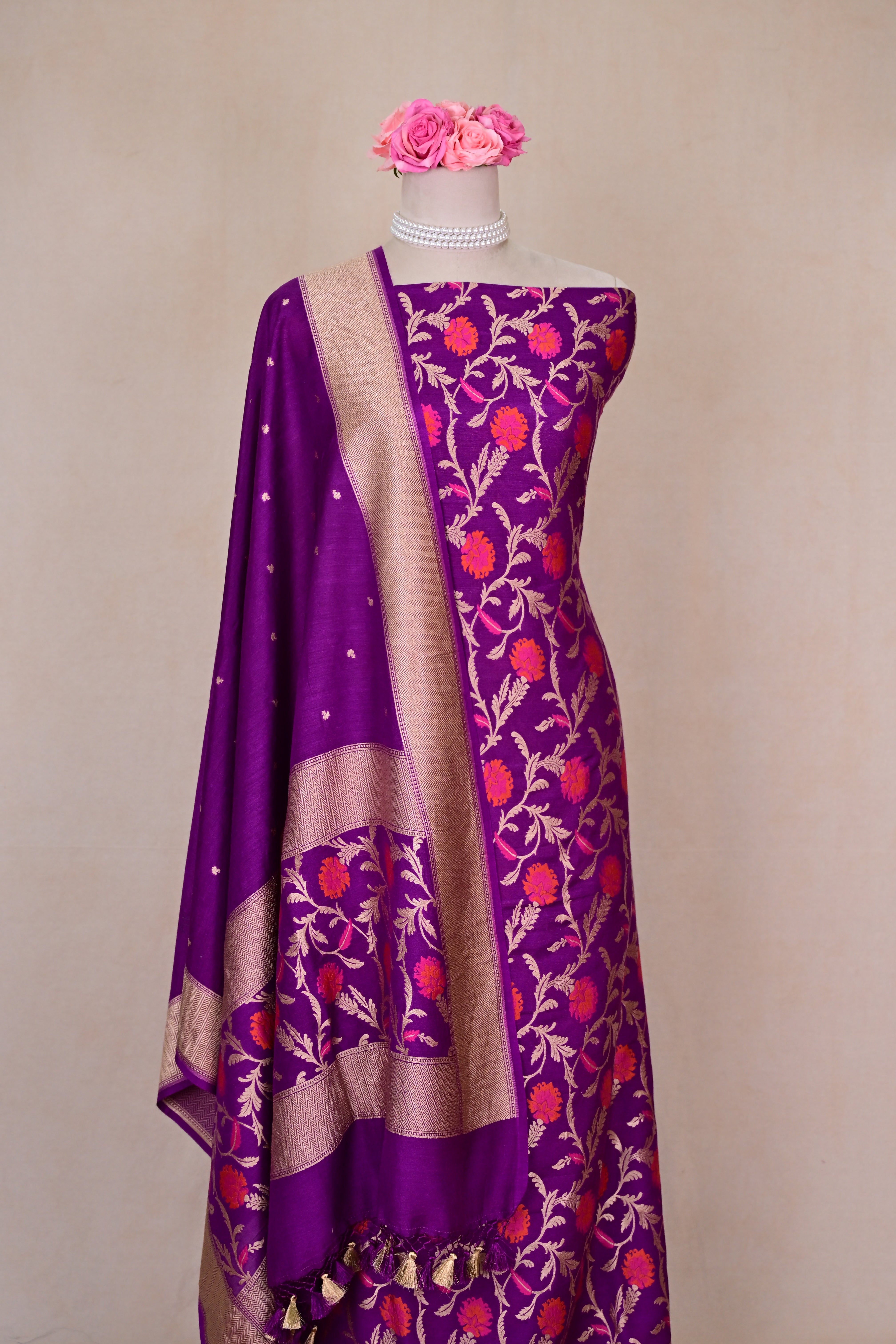 Royal Purple Banarasi Moonga Suit