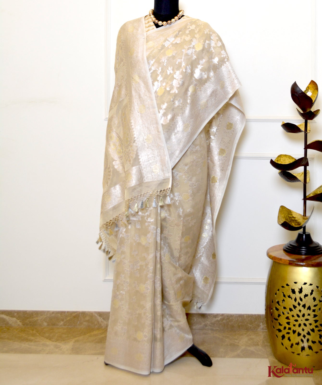Pure Georgette Tissue Banarasi Saree with Alfi Work
