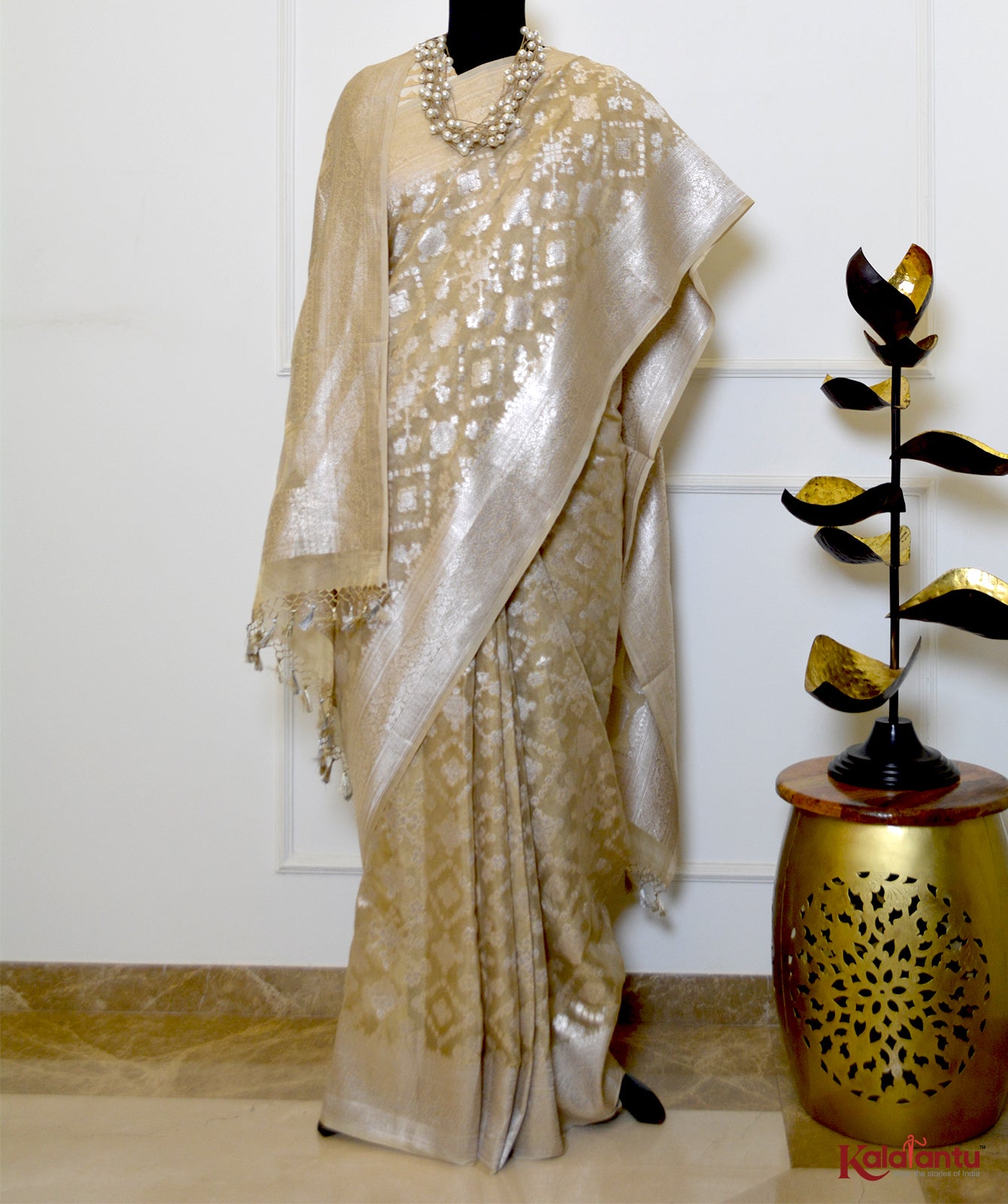 Pure Georgette Tissue Banarsi Saree with Rupa Work