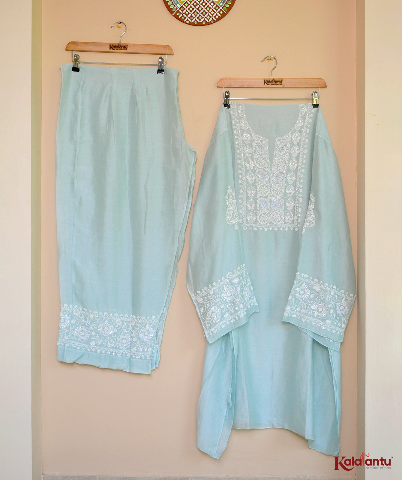 Sea Green Soft Silk Semi Stitched Co-ord Set