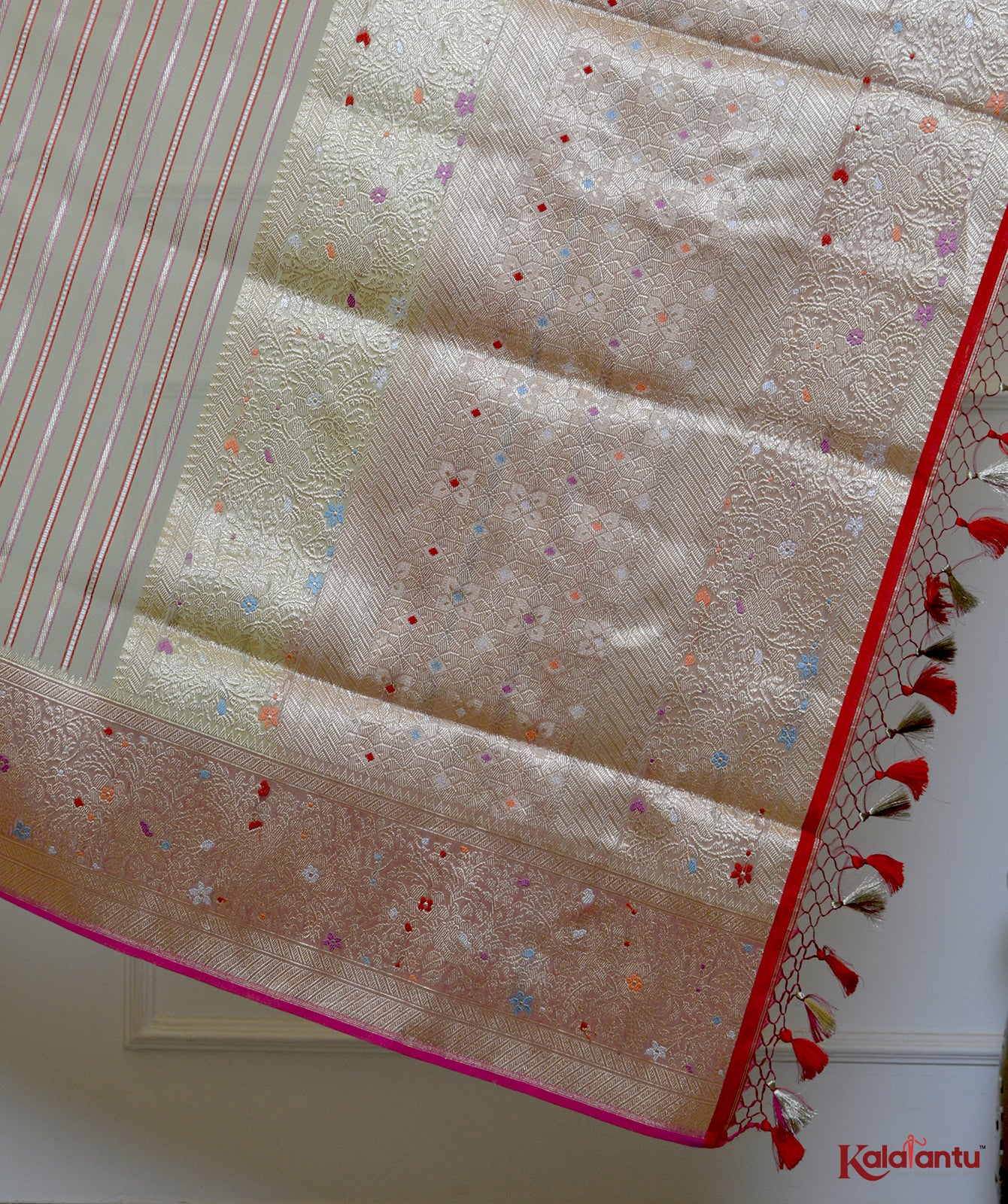 Kora Silk Banarasi Saree with Satin Border