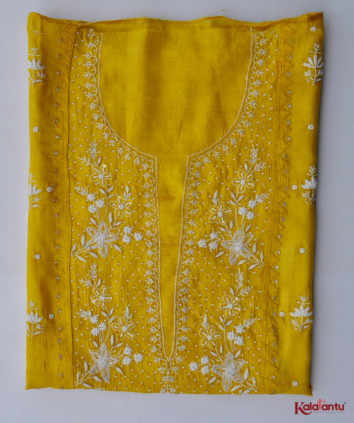 Tissue Silk Kurta with Organza Dupatta Chikankari Suit