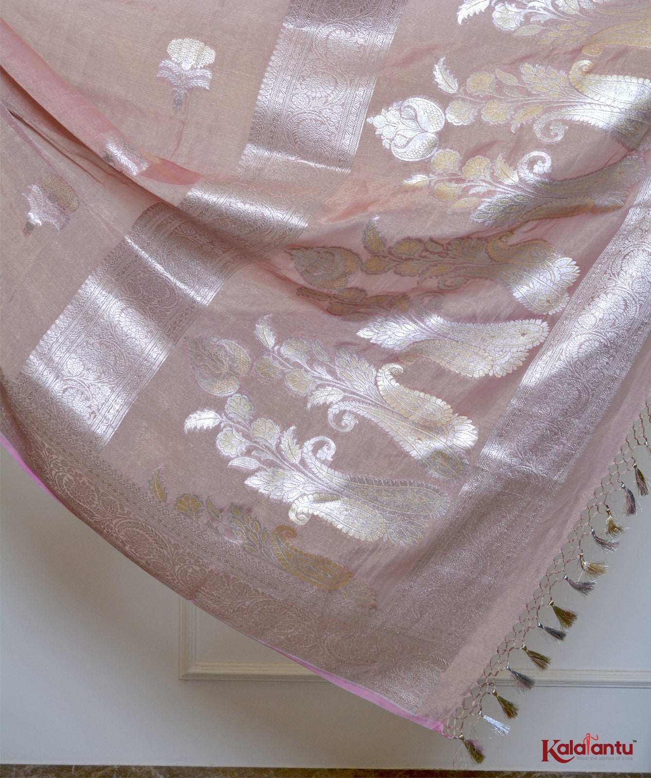 Pure Georgette Tissue Banarasi Saree with Alfi Work