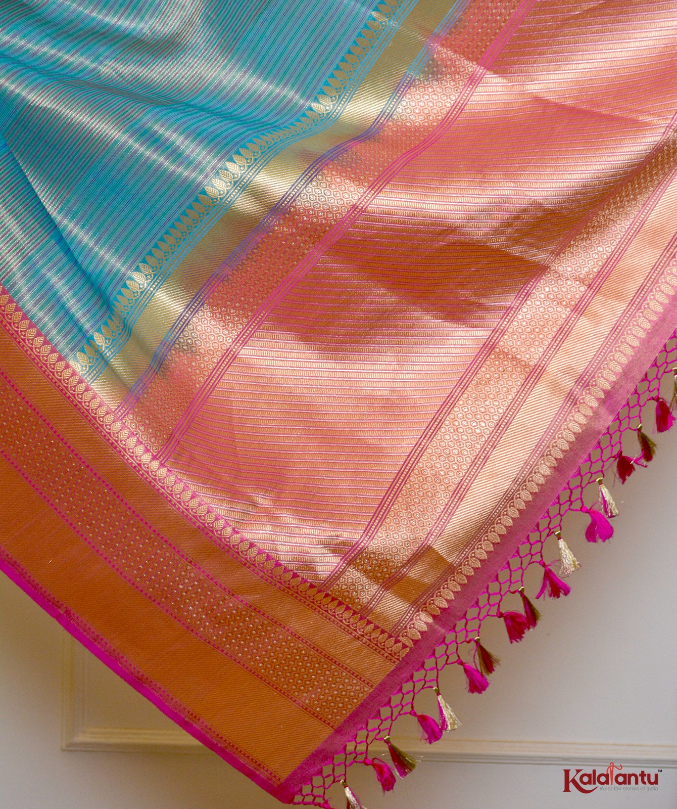 Katan Tissue Banarasi Silk Saree with Rupa-Sona Zari & Resham Work