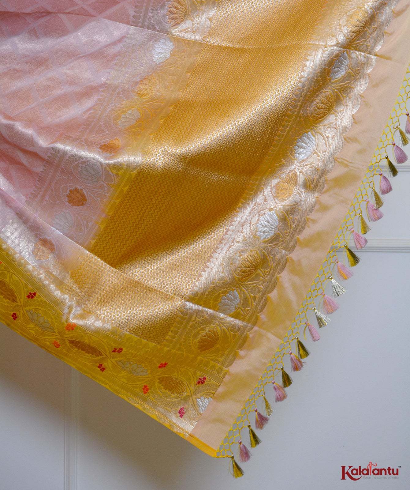 Banarasi Tissue Katan Silk Saree with Meenakari Border