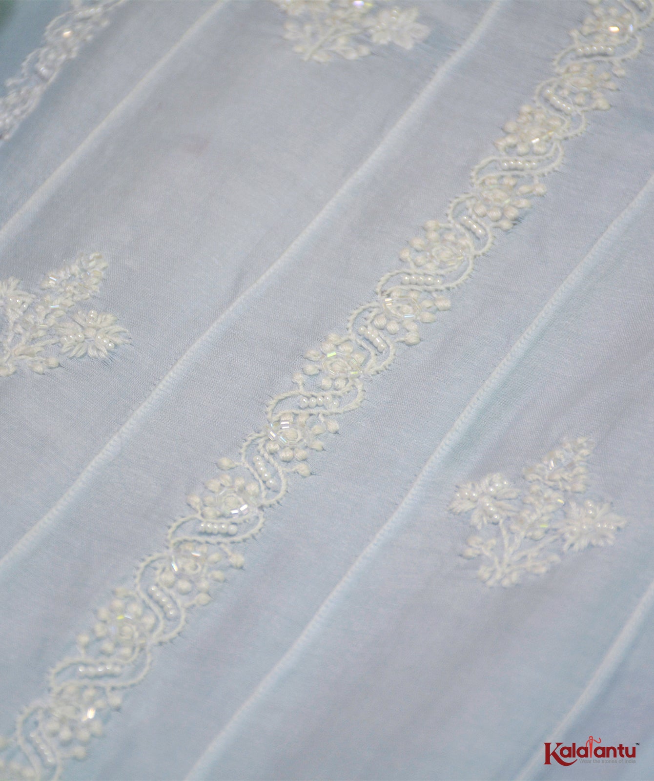 Powder Blue Soft Silk Semi Stitched Co-ord Set