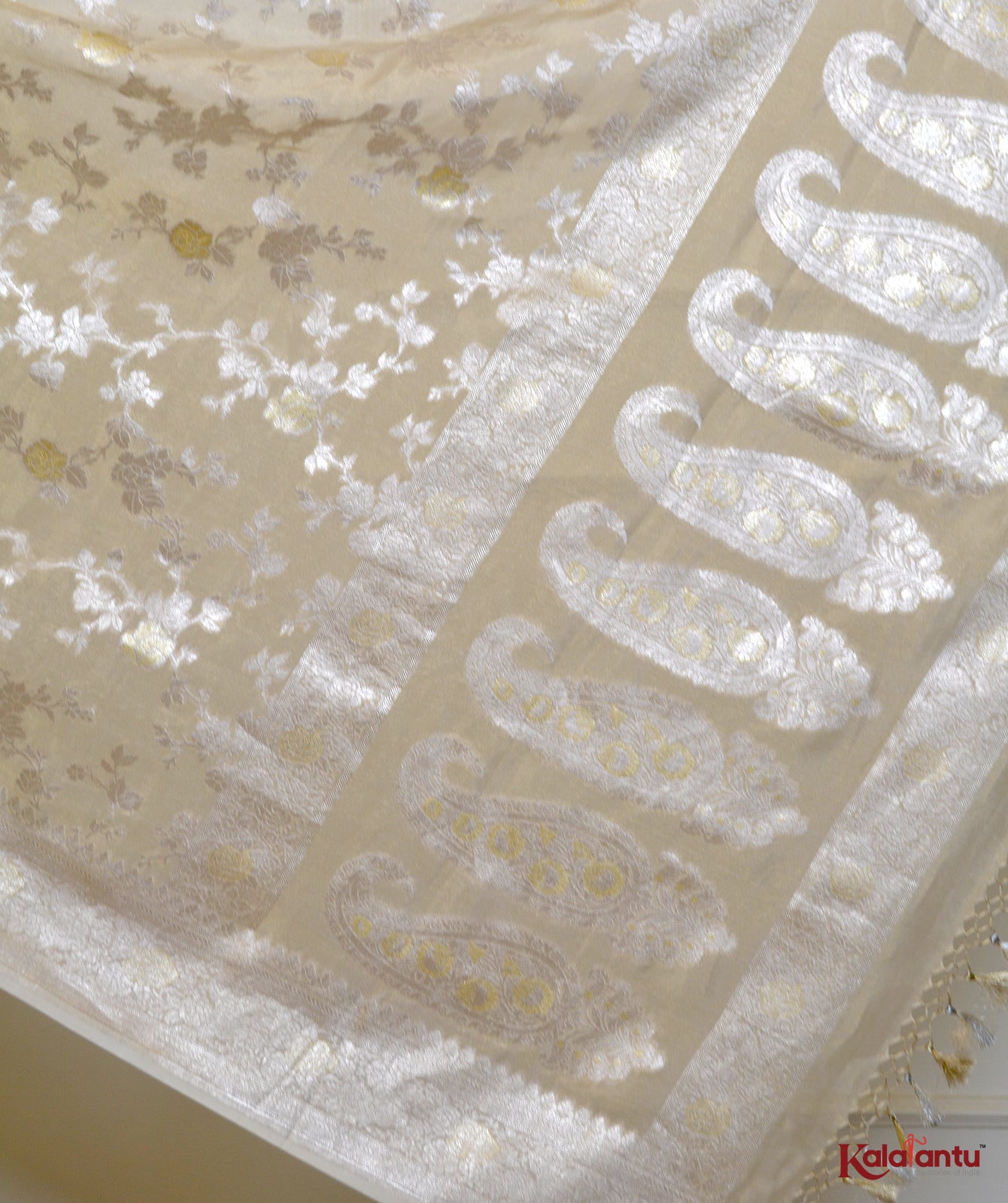 Pure Georgette Tissue Banarasi Saree with Alfi Work