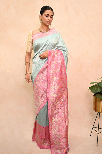 Tissue Banarasi Saree with Jamdani Tilfi Border