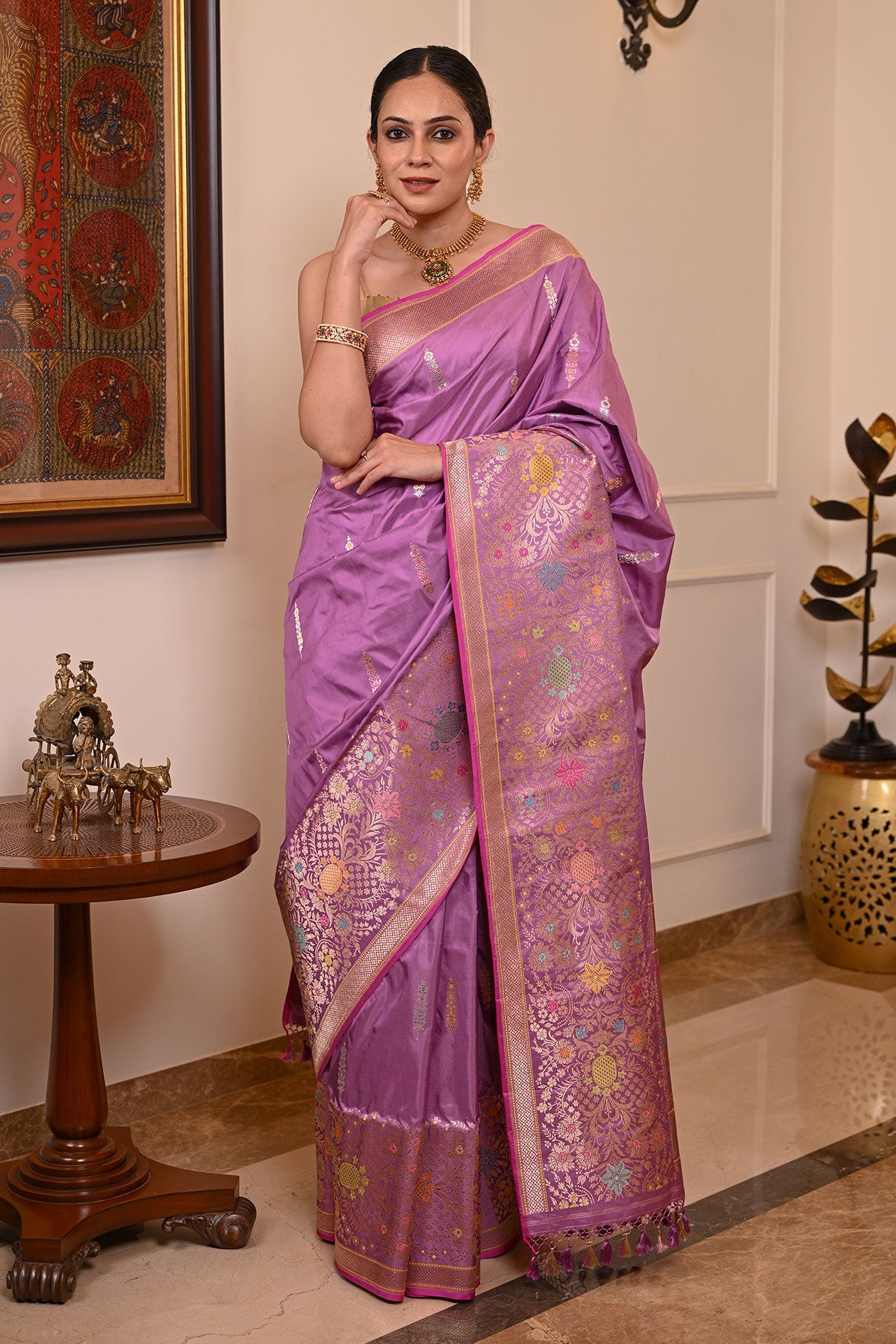 Katan Silk Rupa-Sona Banarasi Saree with Tilfi Weave