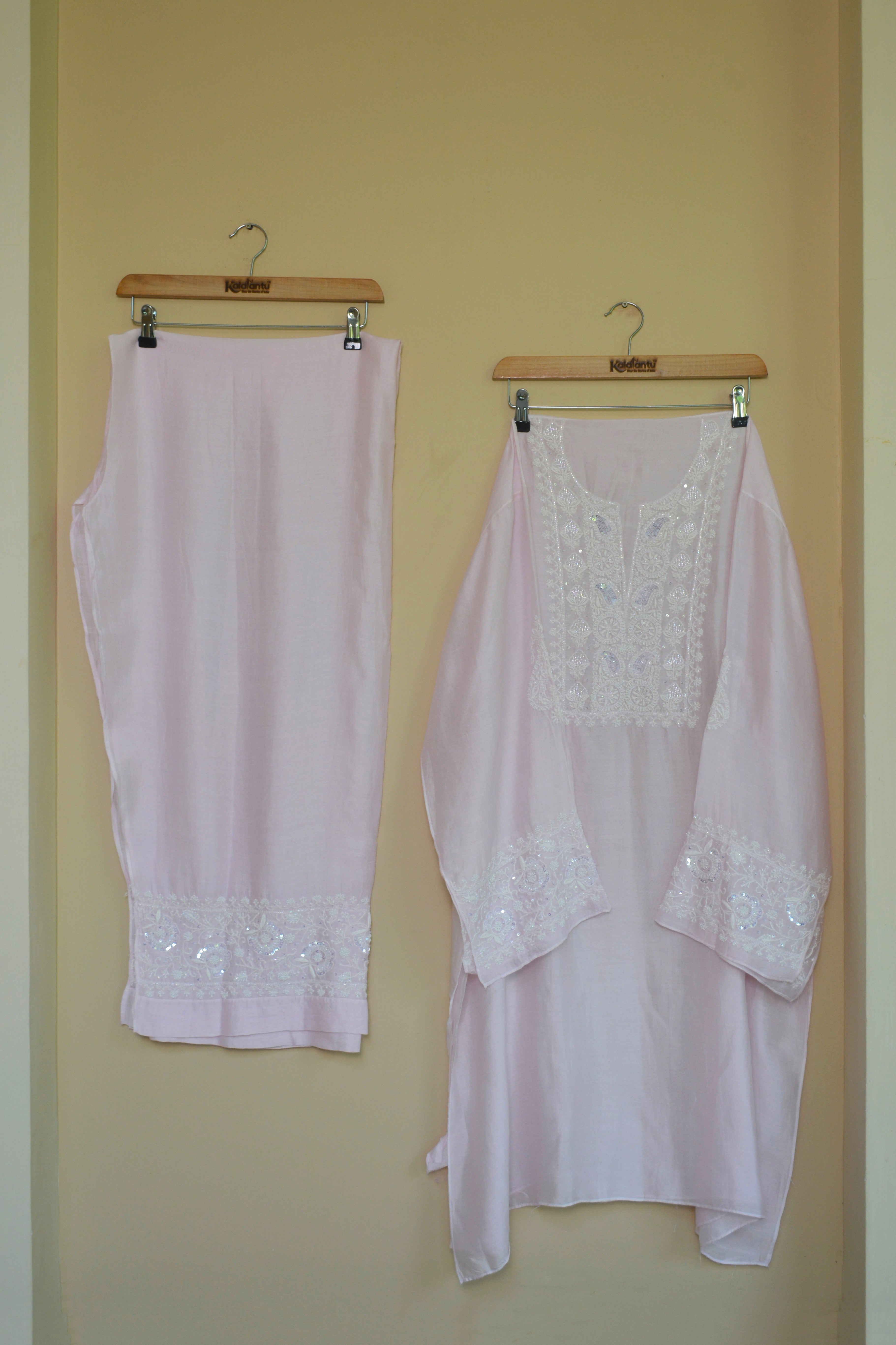 Pastel Pink Soft Silk Co-ord Set