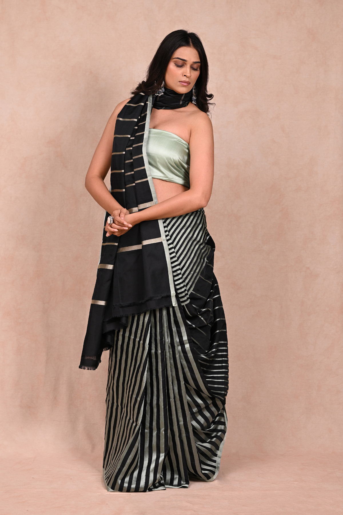 Mushru Satin Banarasi Saree with Twill Weave