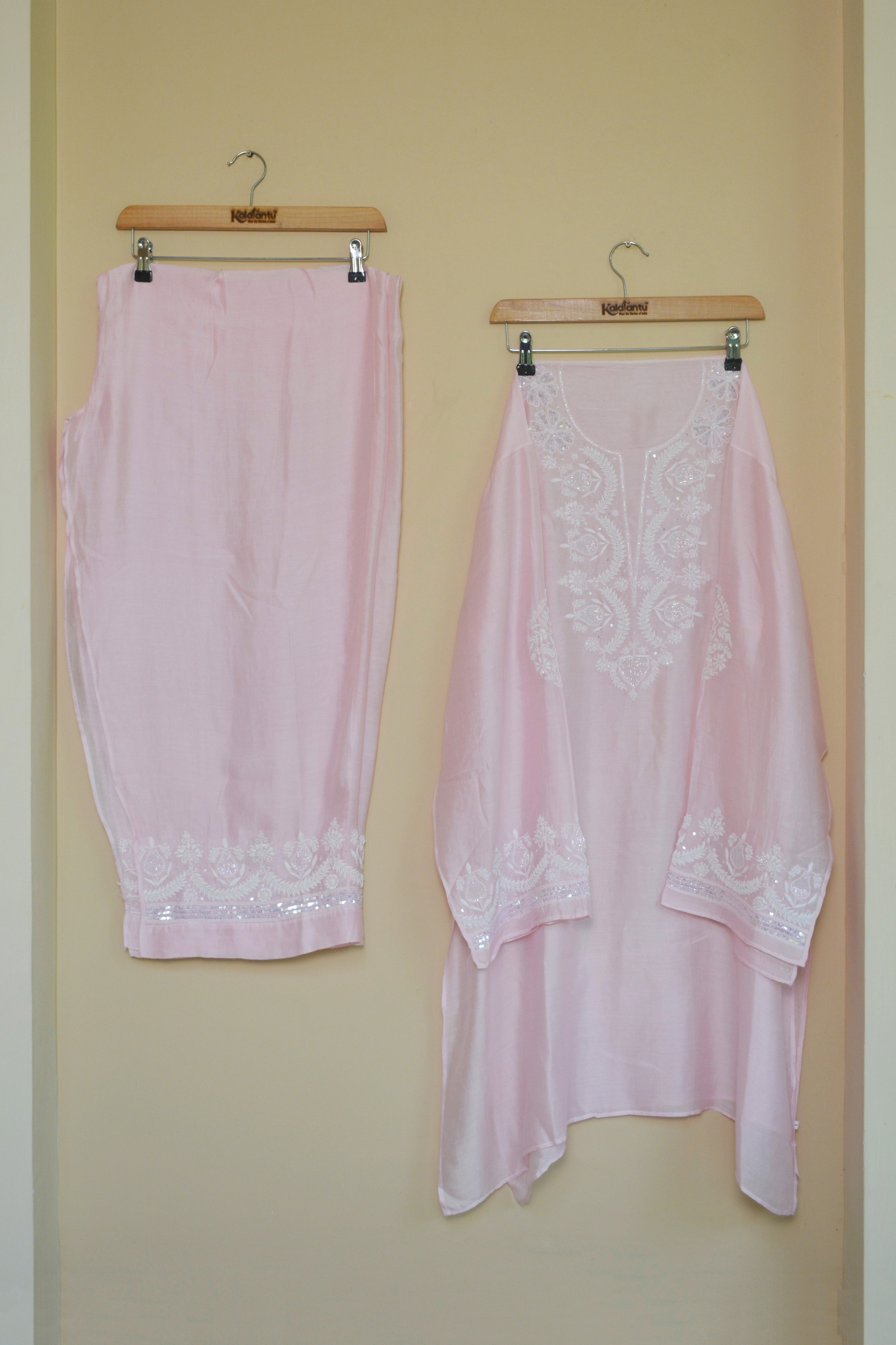 Soft Pink Soft Silk Co-ord Set