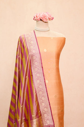 Cantaloupe Chanderi Silk Banarasi Suit