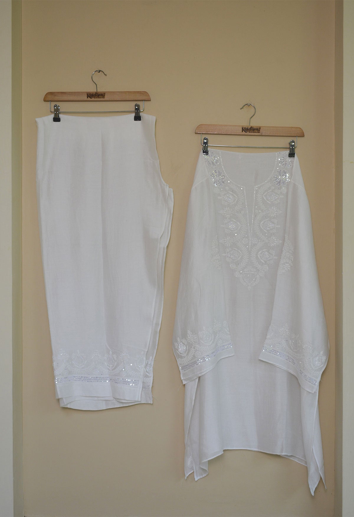 Off White Soft Silk Co-ord Set